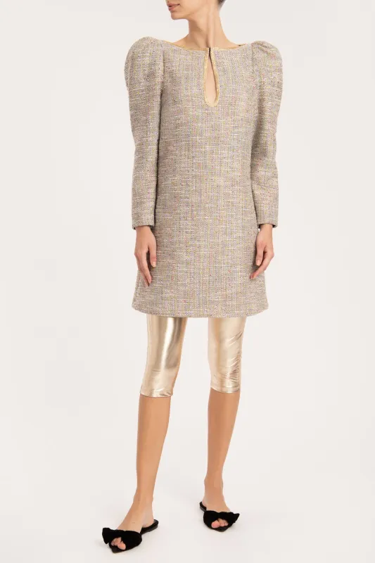 Tweed Long-Sleeved Short Dress made by Adriana Degreas
