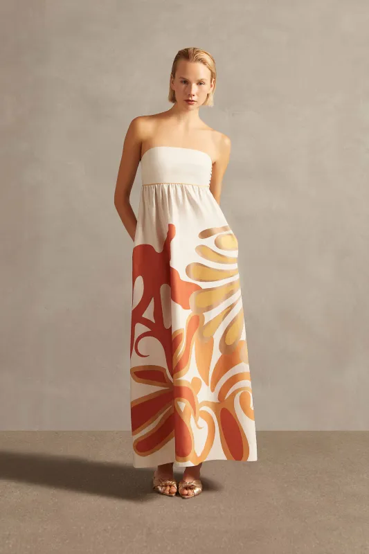 Algae Strapless Long Dress made by Adriana Degreas