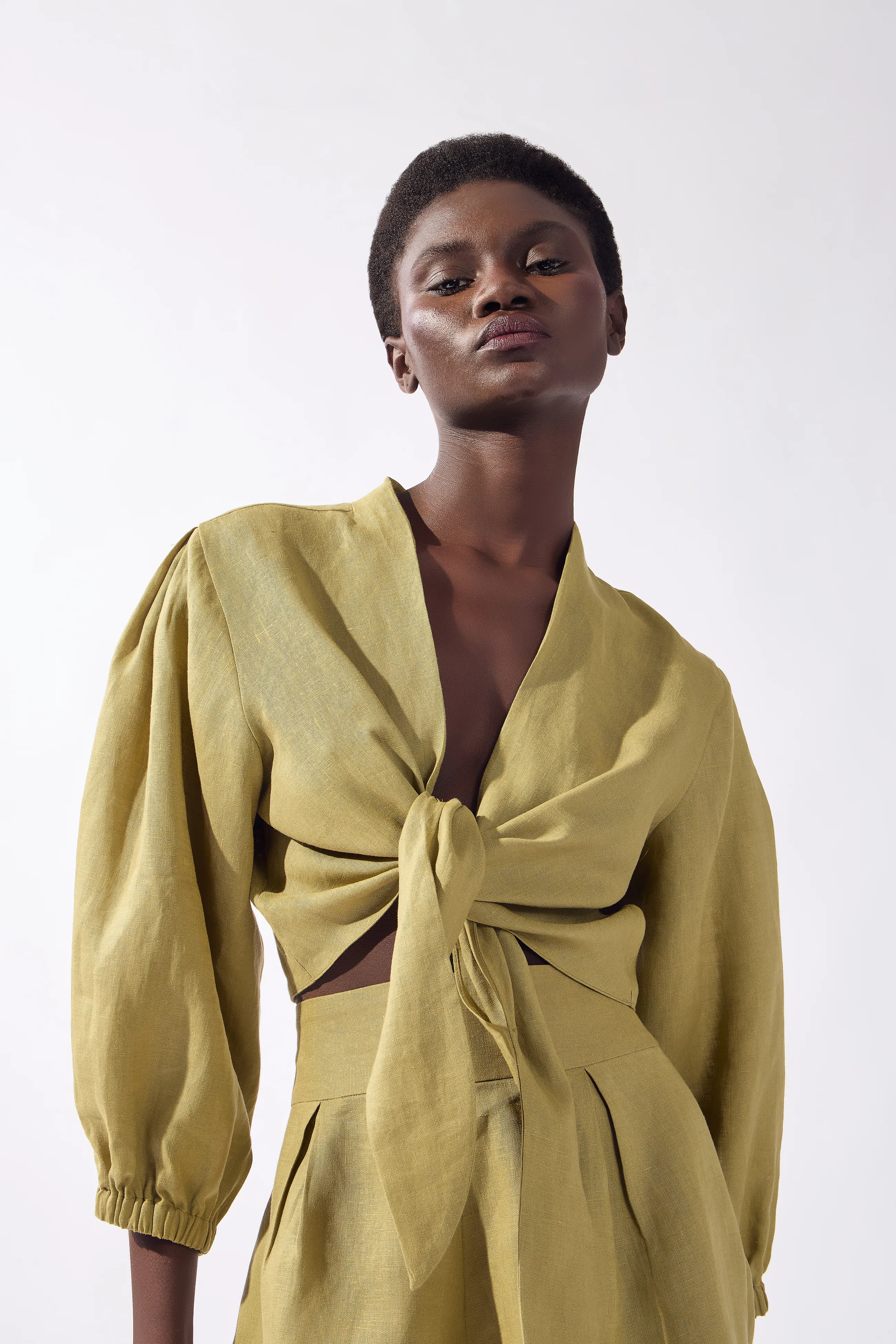 Solid Front-Tie Crop Top sold by Adriana Degreas product image thumbnail 3