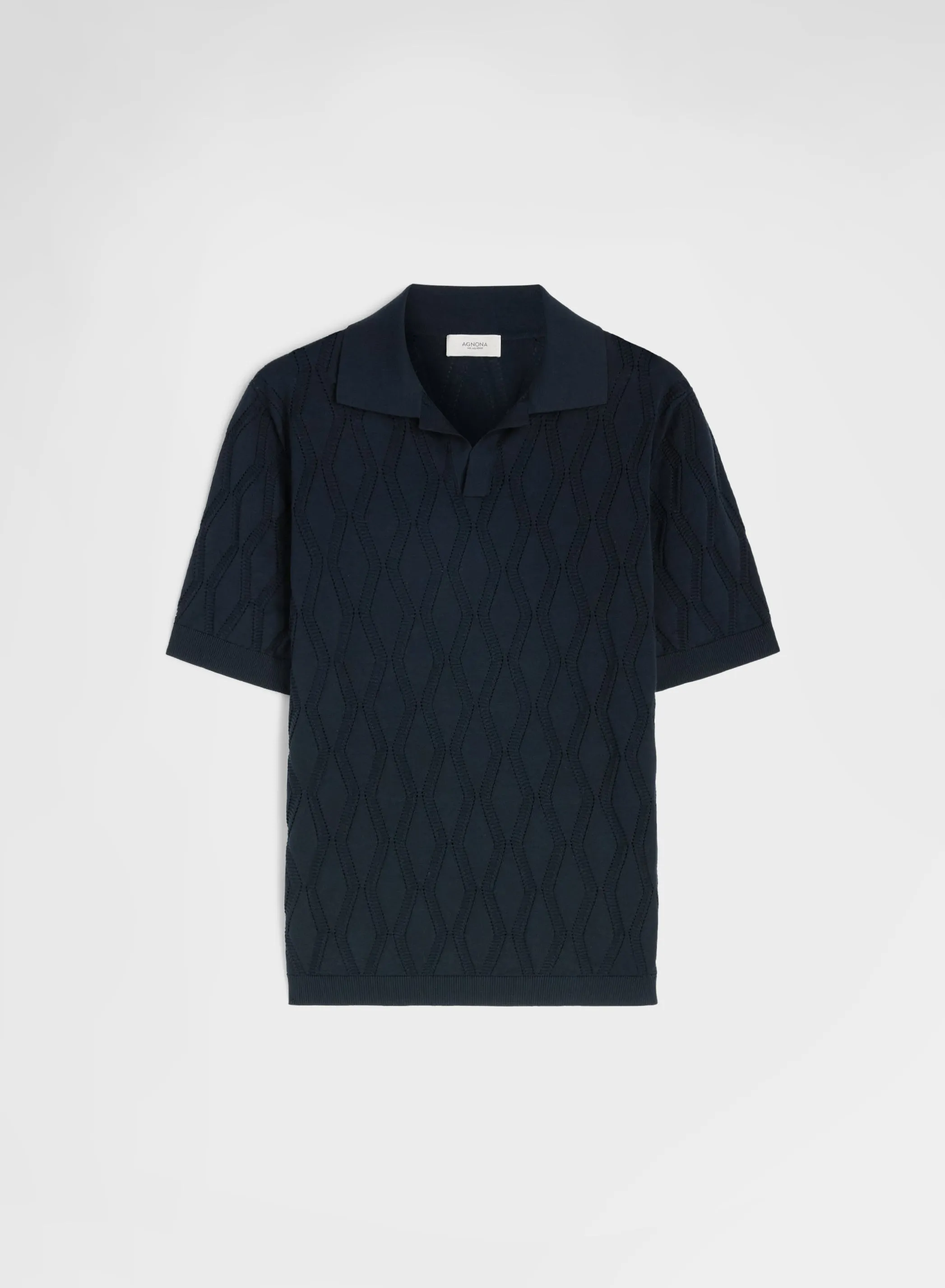 SHORT SLEEVE POLO SETICO NAVY sold by Agnona