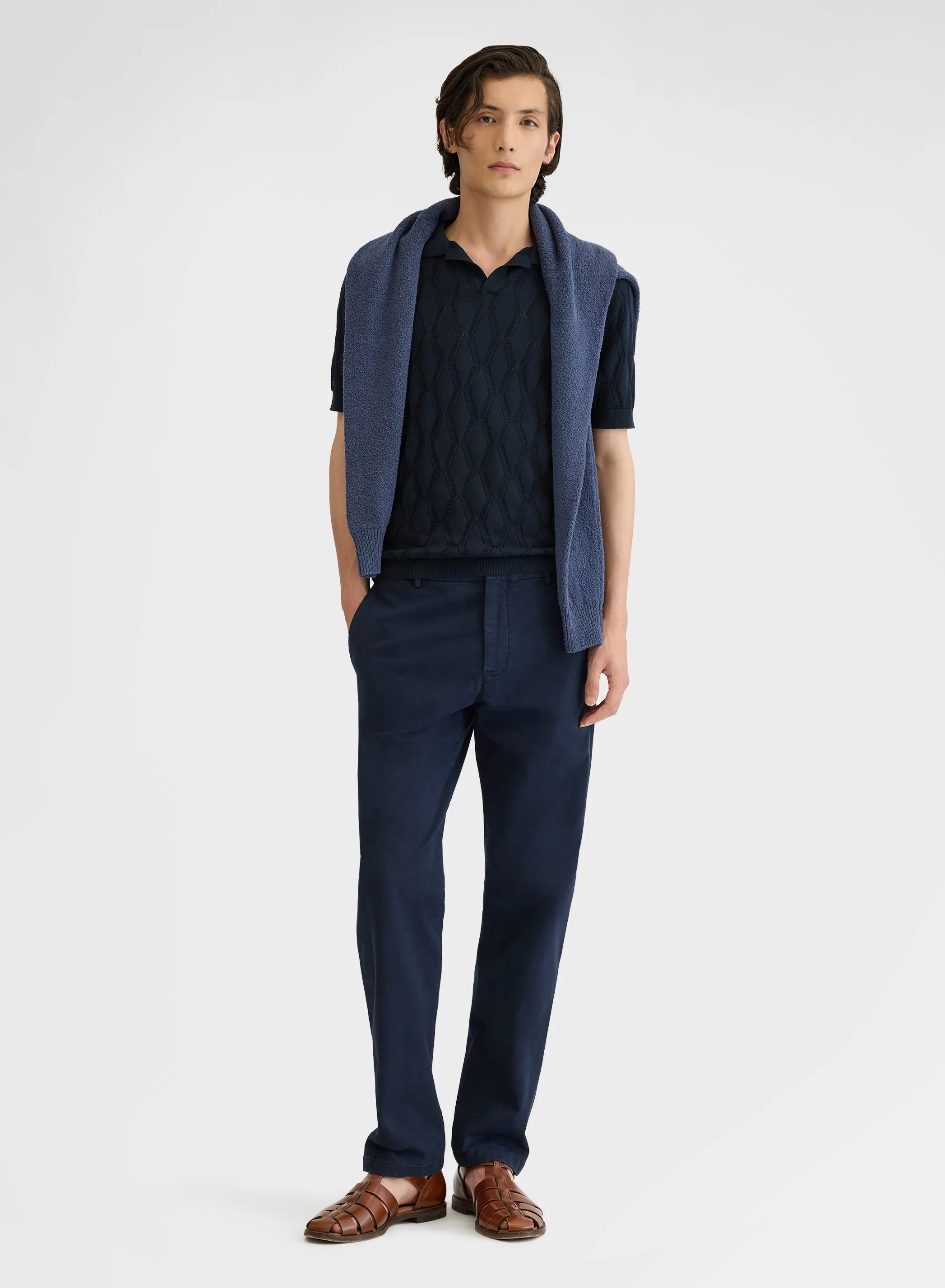 SHORT SLEEVE POLO SETICO NAVY sold by Agnona product image thumbnail 2