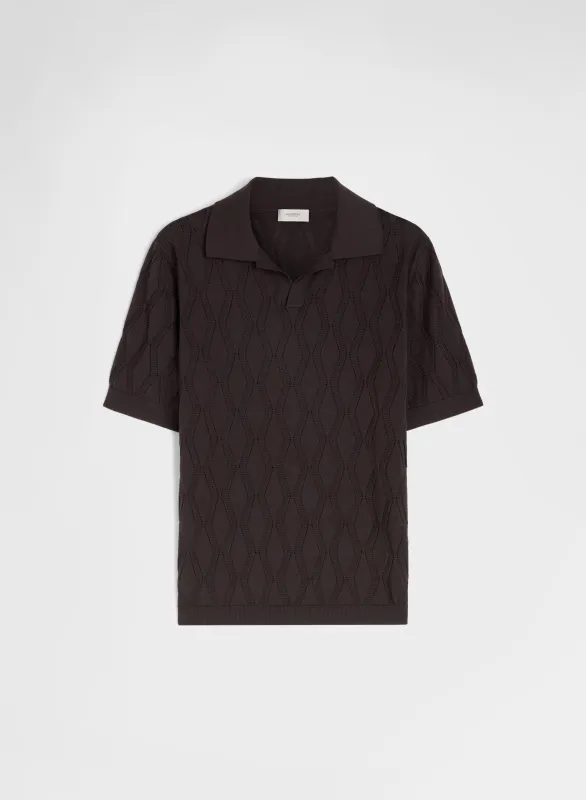 SHORT SLEEVE POLO SETICO CHOCOLATE made by Agnona