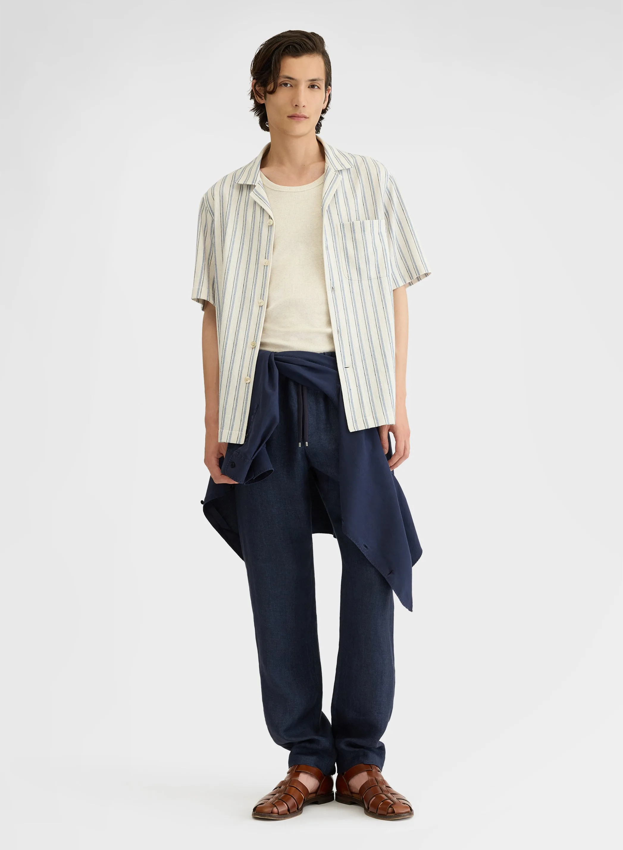STRIPED JERSEY SHIRT DUSTY BLUE sold by Agnona product image thumbnail 2