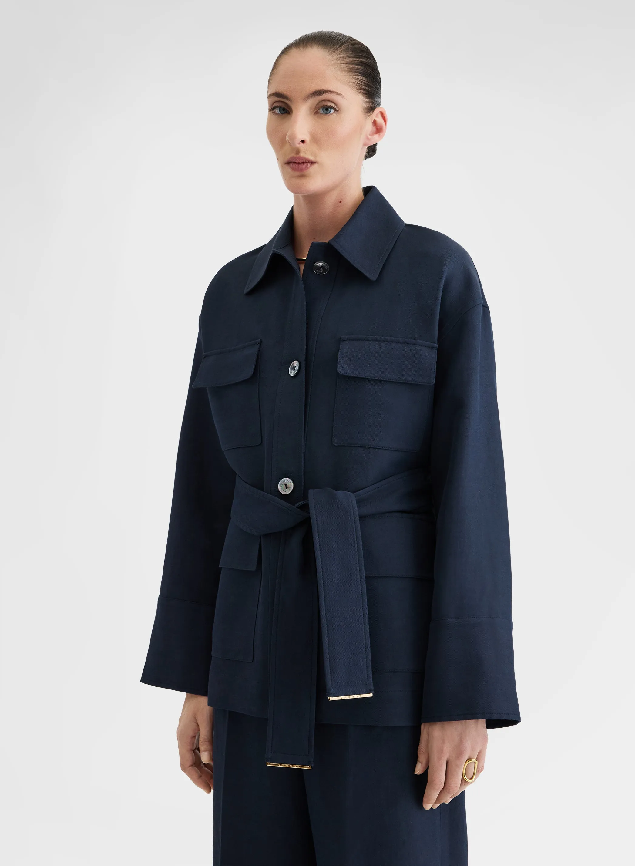 COTTON BLEND TWILL SAHARIANA NAVY sold by Agnona product image thumbnail 3