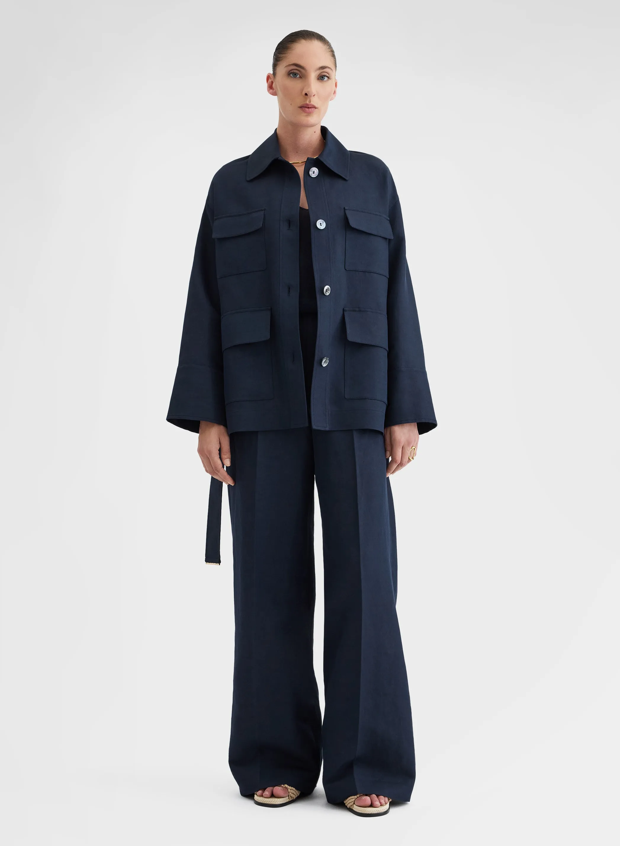 COTTON BLEND TWILL SAHARIANA NAVY sold by Agnona product image thumbnail 2