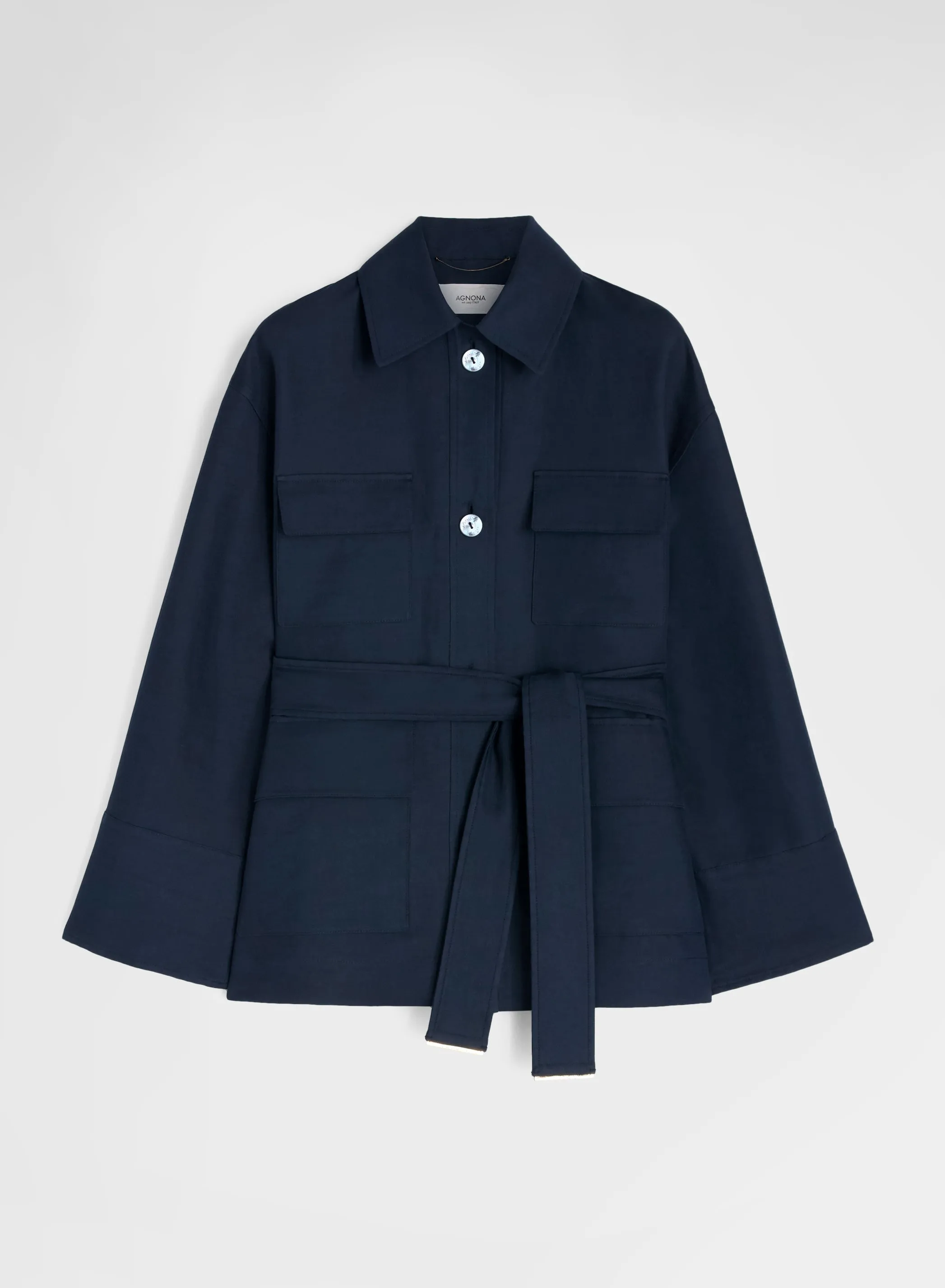 COTTON BLEND TWILL SAHARIANA NAVY sold by Agnona
