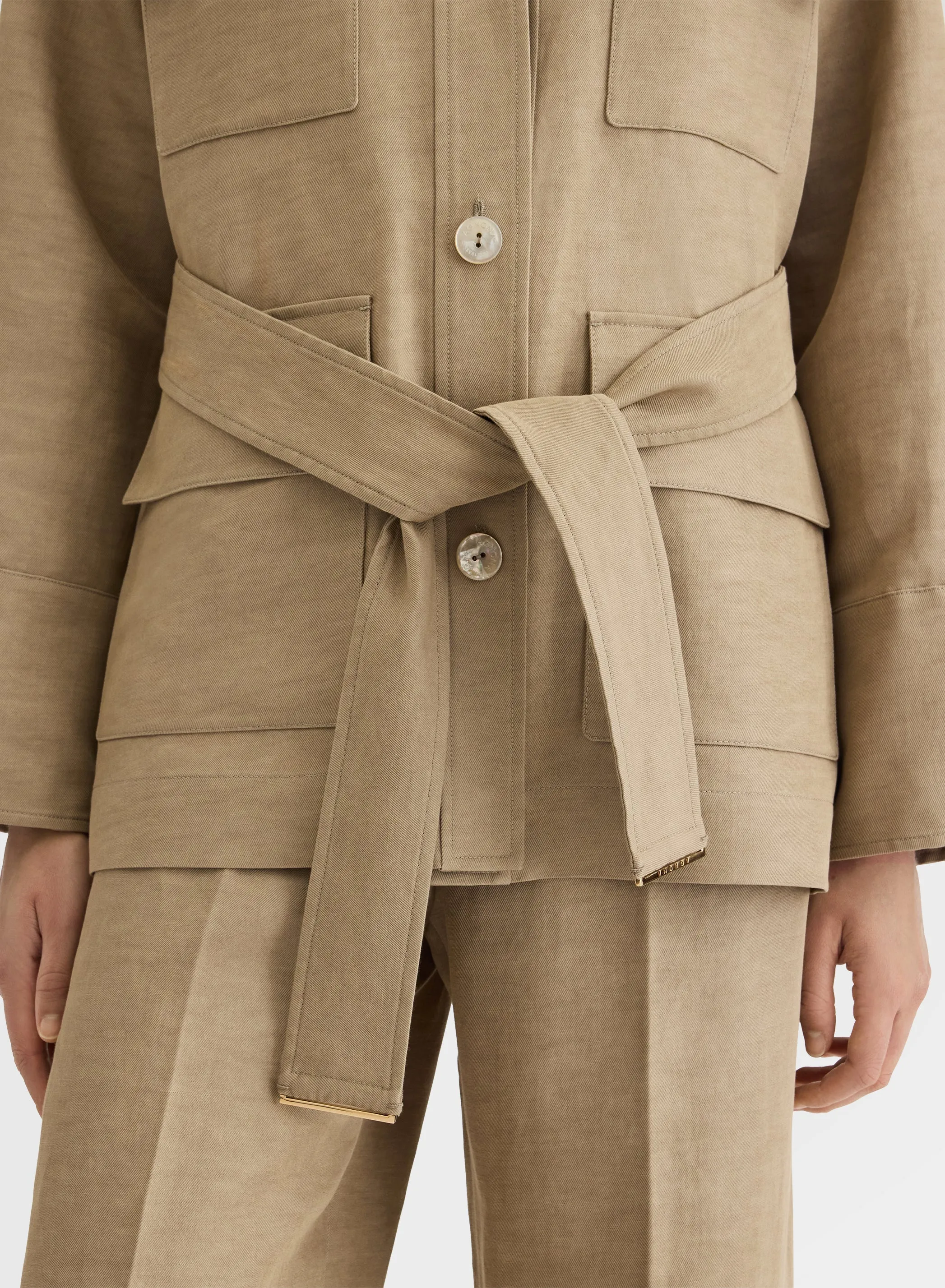 COTTON BLEND TWILL SAHARIANA KHAKI sold by Agnona product image thumbnail 5