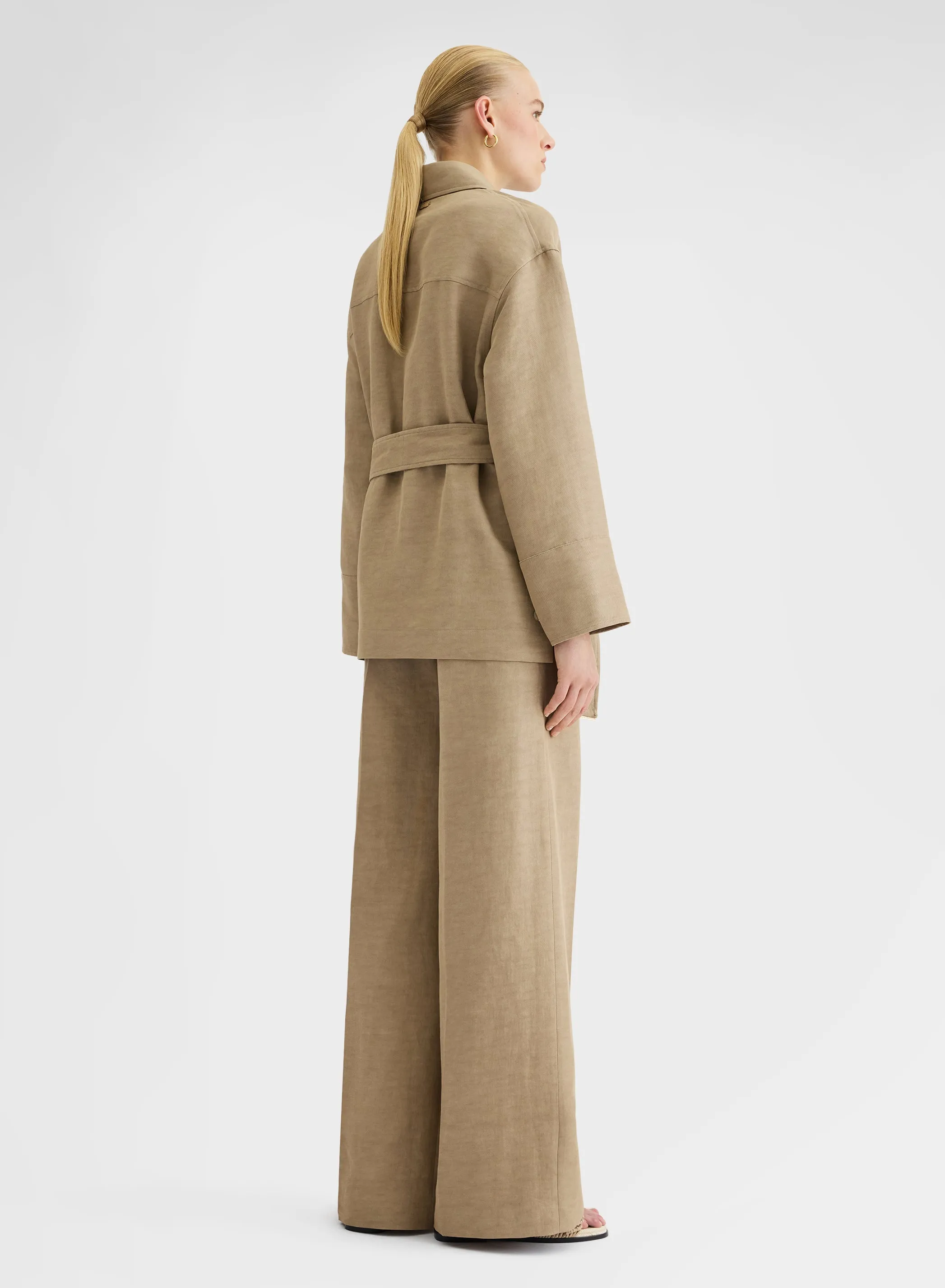 COTTON BLEND TWILL SAHARIANA KHAKI sold by Agnona product image thumbnail 4