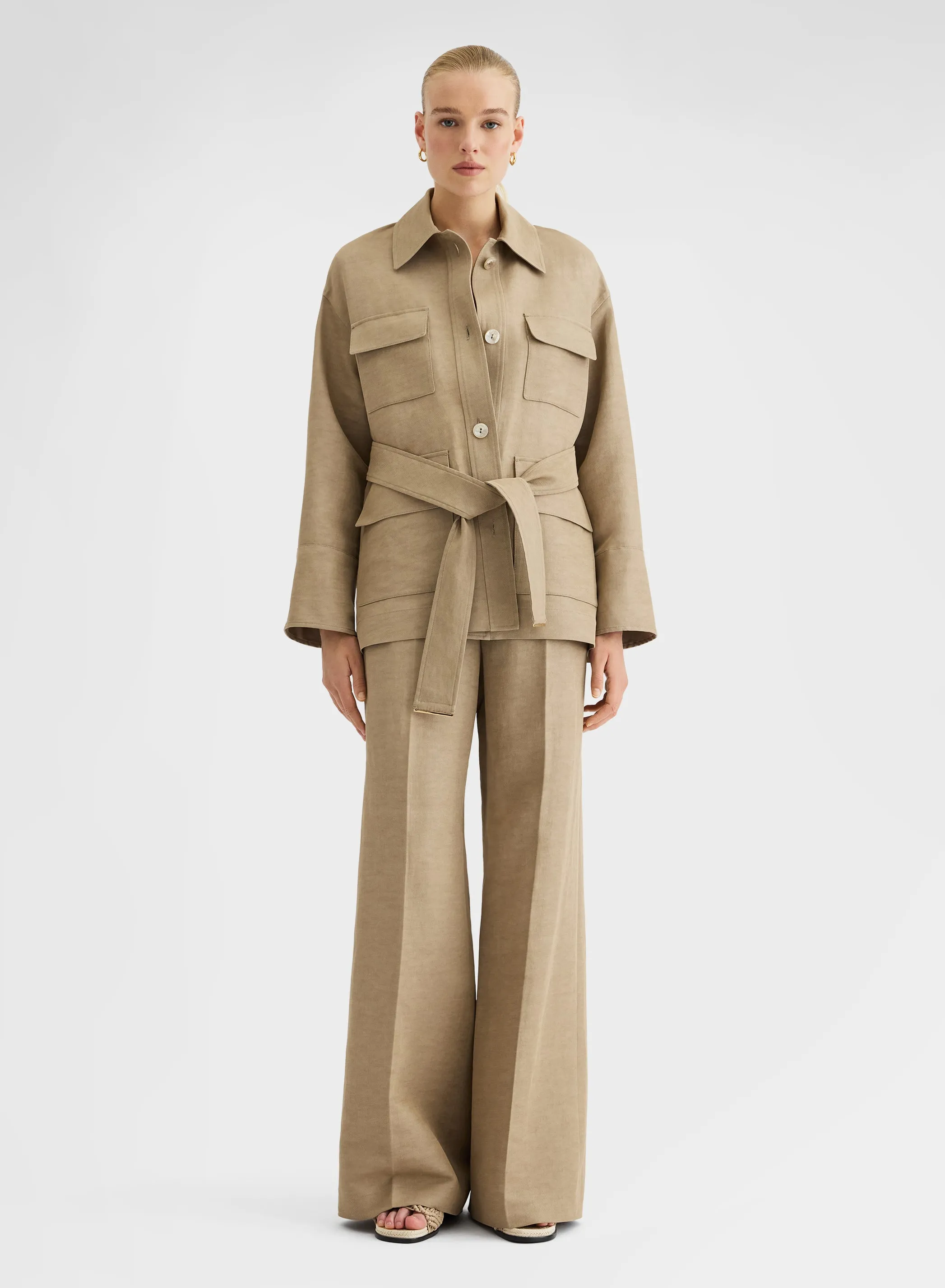 COTTON BLEND TWILL SAHARIANA KHAKI sold by Agnona product image thumbnail 2
