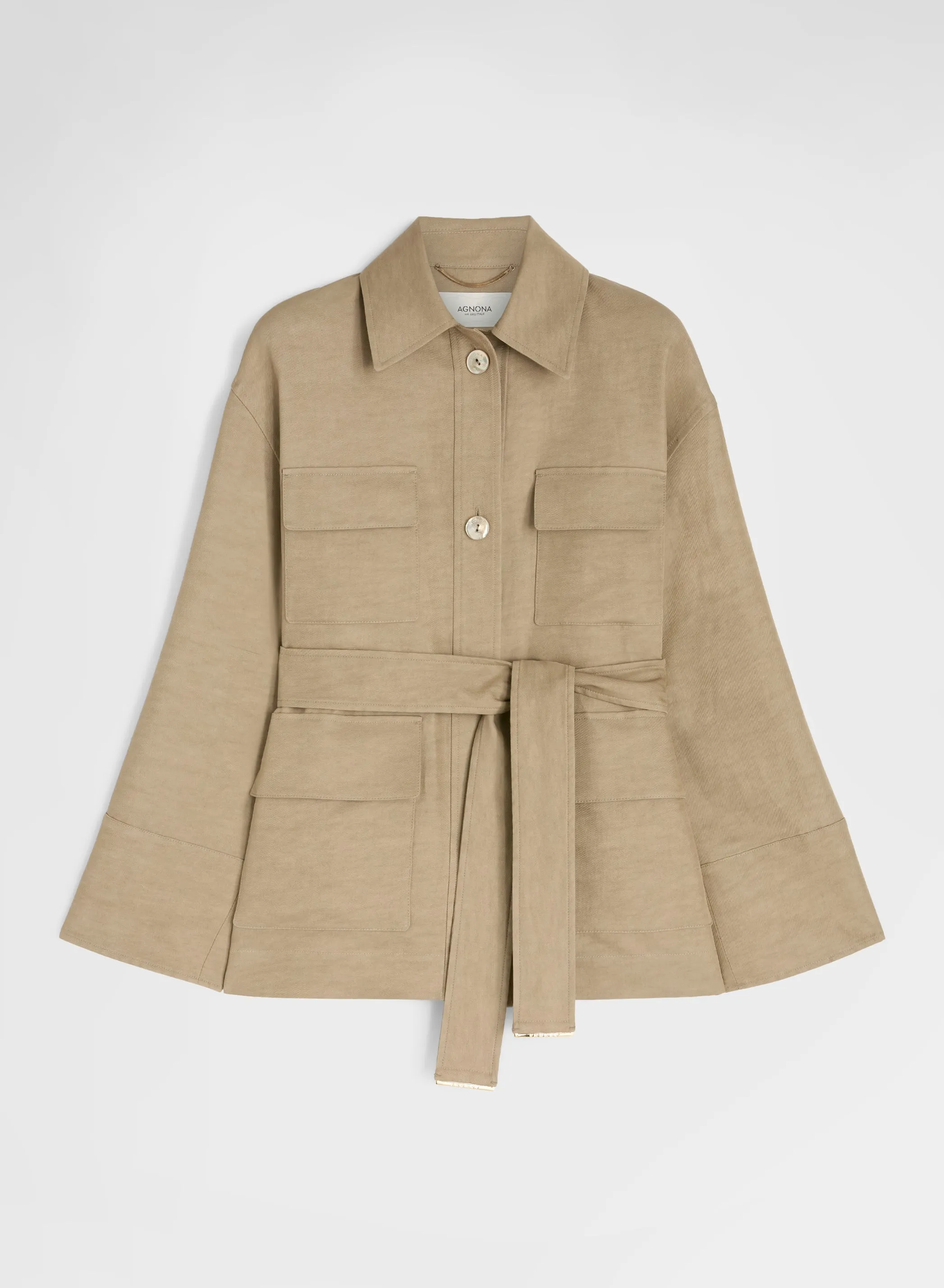 COTTON BLEND TWILL SAHARIANA KHAKI sold by Agnona