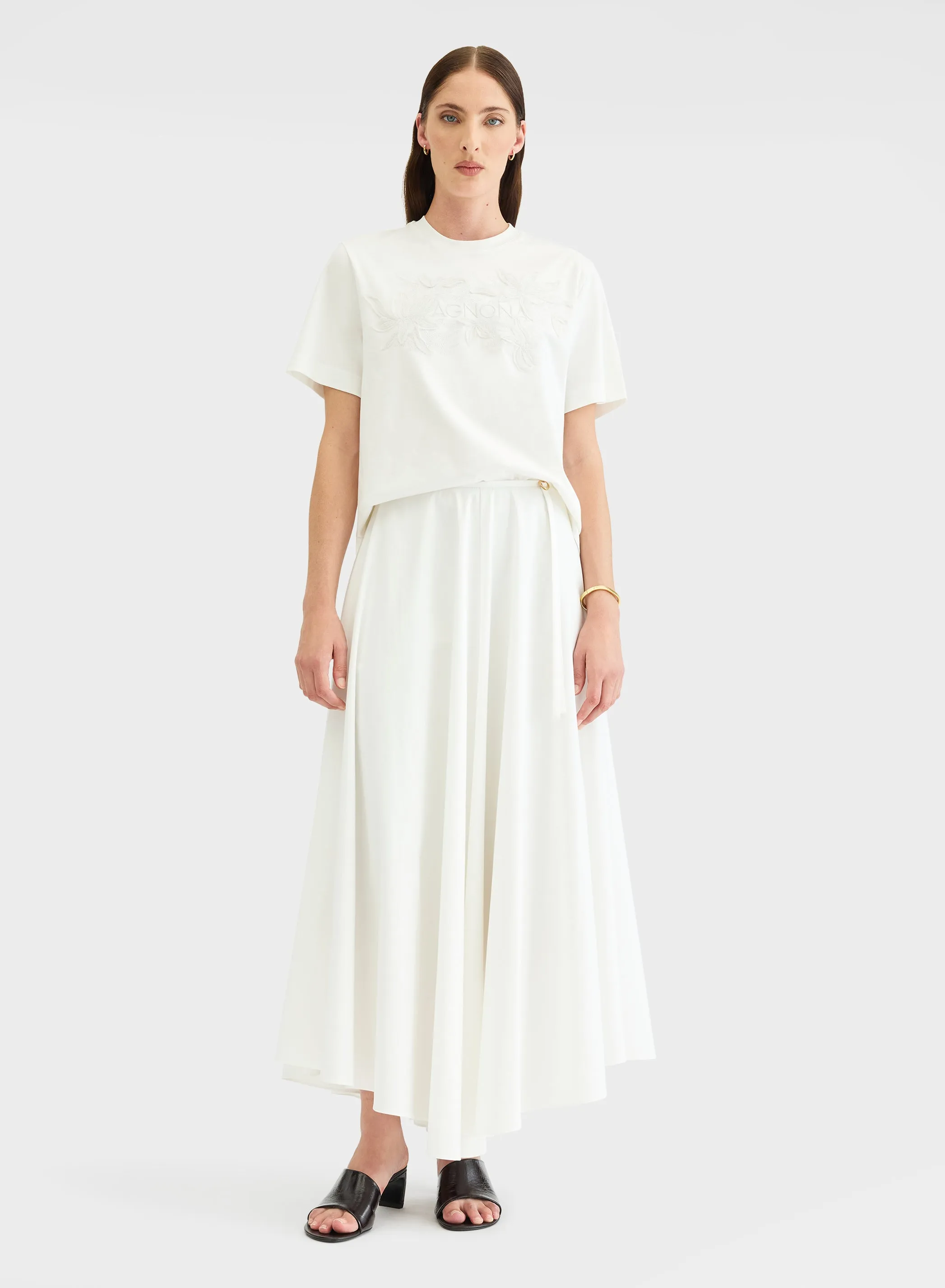 SILK TOUCH COTTON INTERLOCK TOP WHITE sold by Agnona product image thumbnail 2