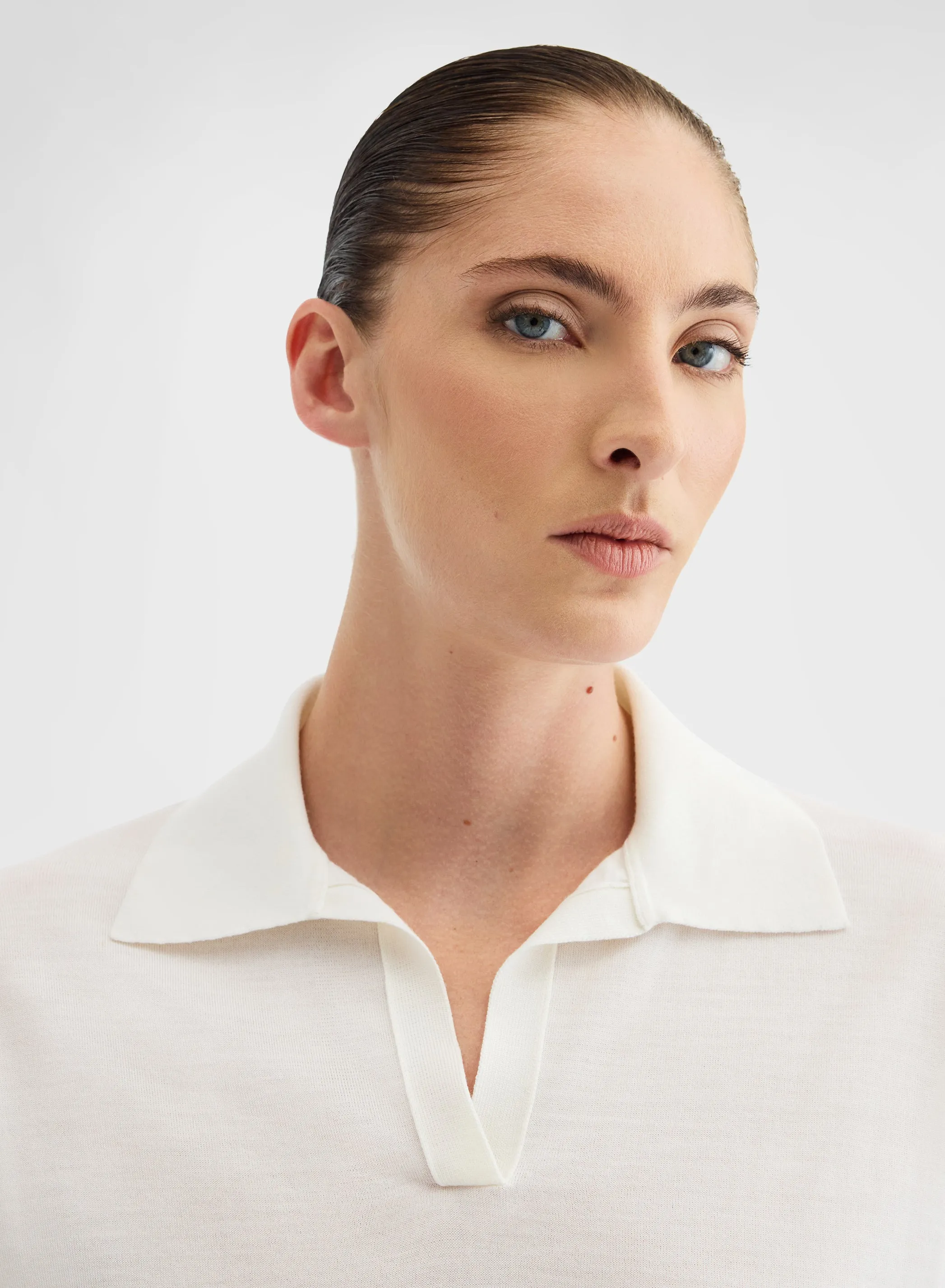 MID SLEEVE POLO WHITE WOOL sold by Agnona product image thumbnail 5