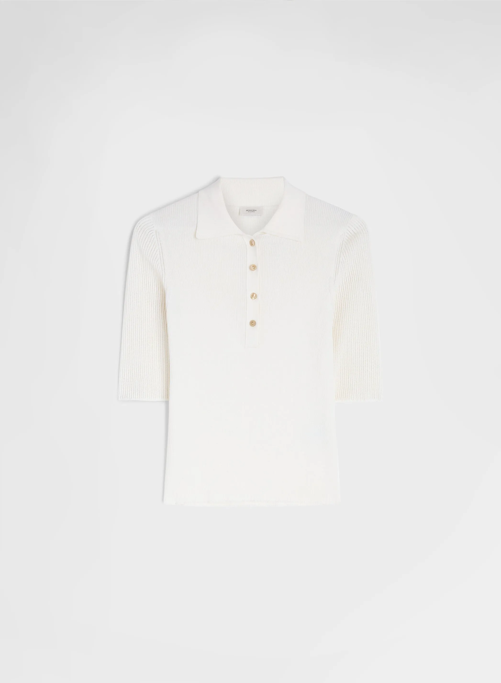 LONG SLEEVE POLO WHITE sold by Agnona