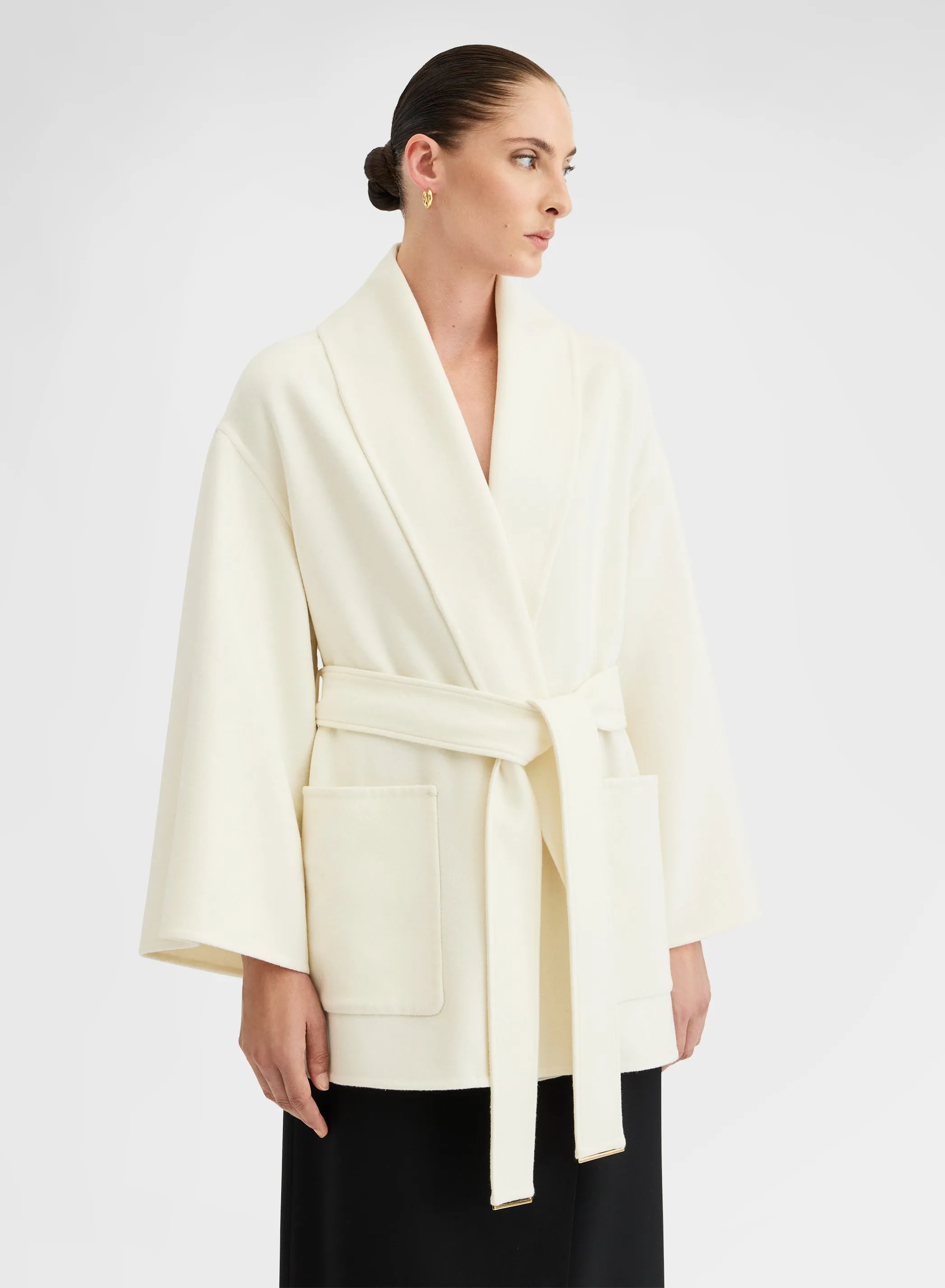 BLEND DOUBLE FACE COAT WHITE sold by Agnona product image thumbnail 3