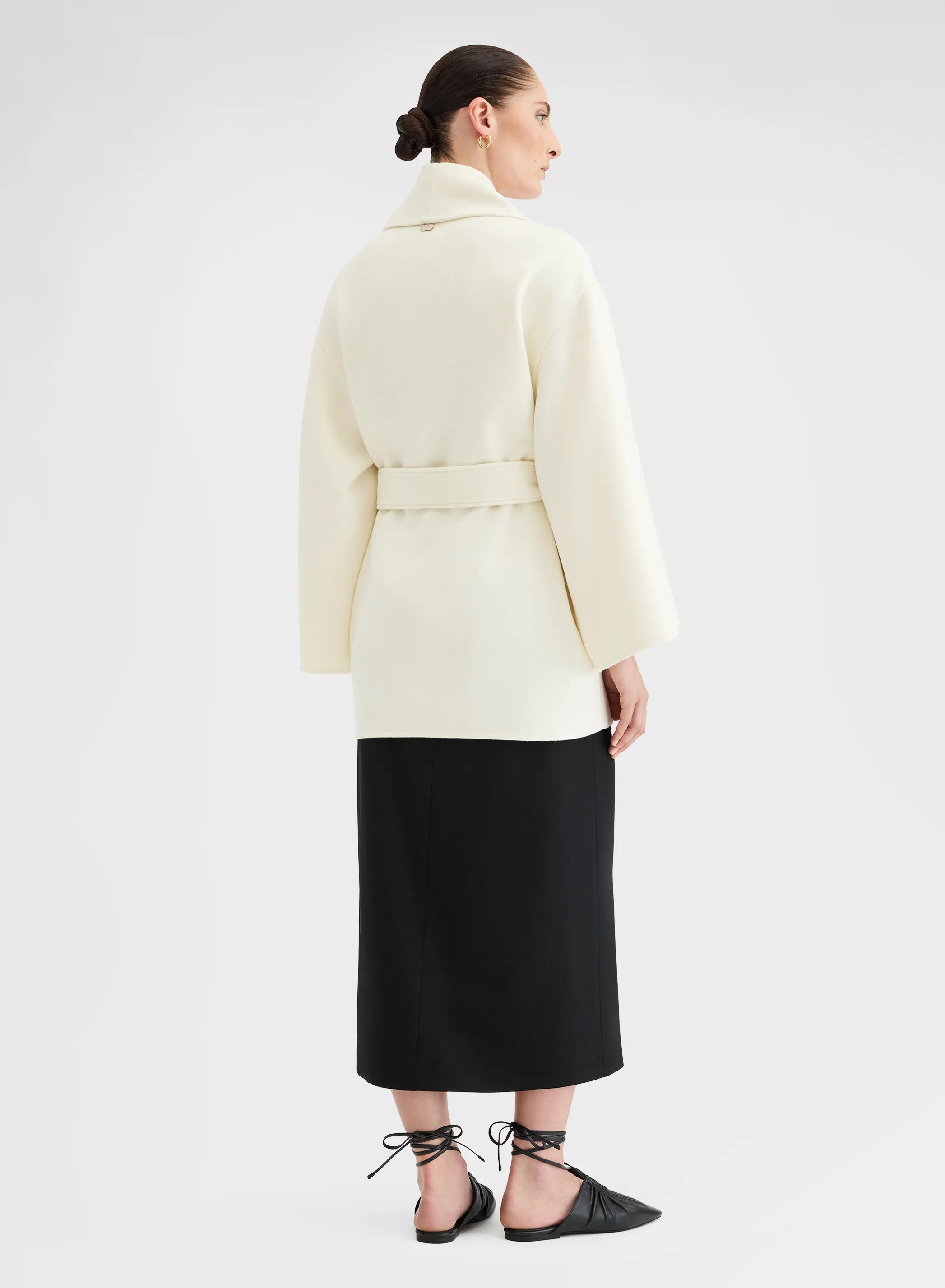 BLEND DOUBLE FACE COAT WHITE sold by Agnona product image thumbnail 4