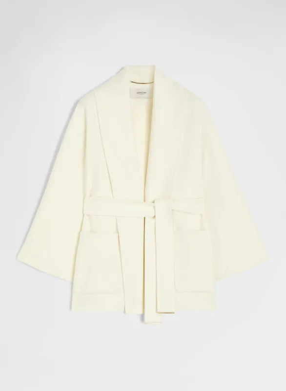 BLEND DOUBLE FACE COAT WHITE made by Agnona