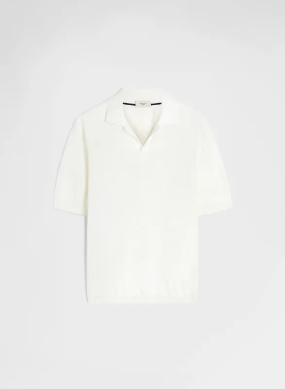 SHORT SLEEVE POLO WHITE made by Agnona