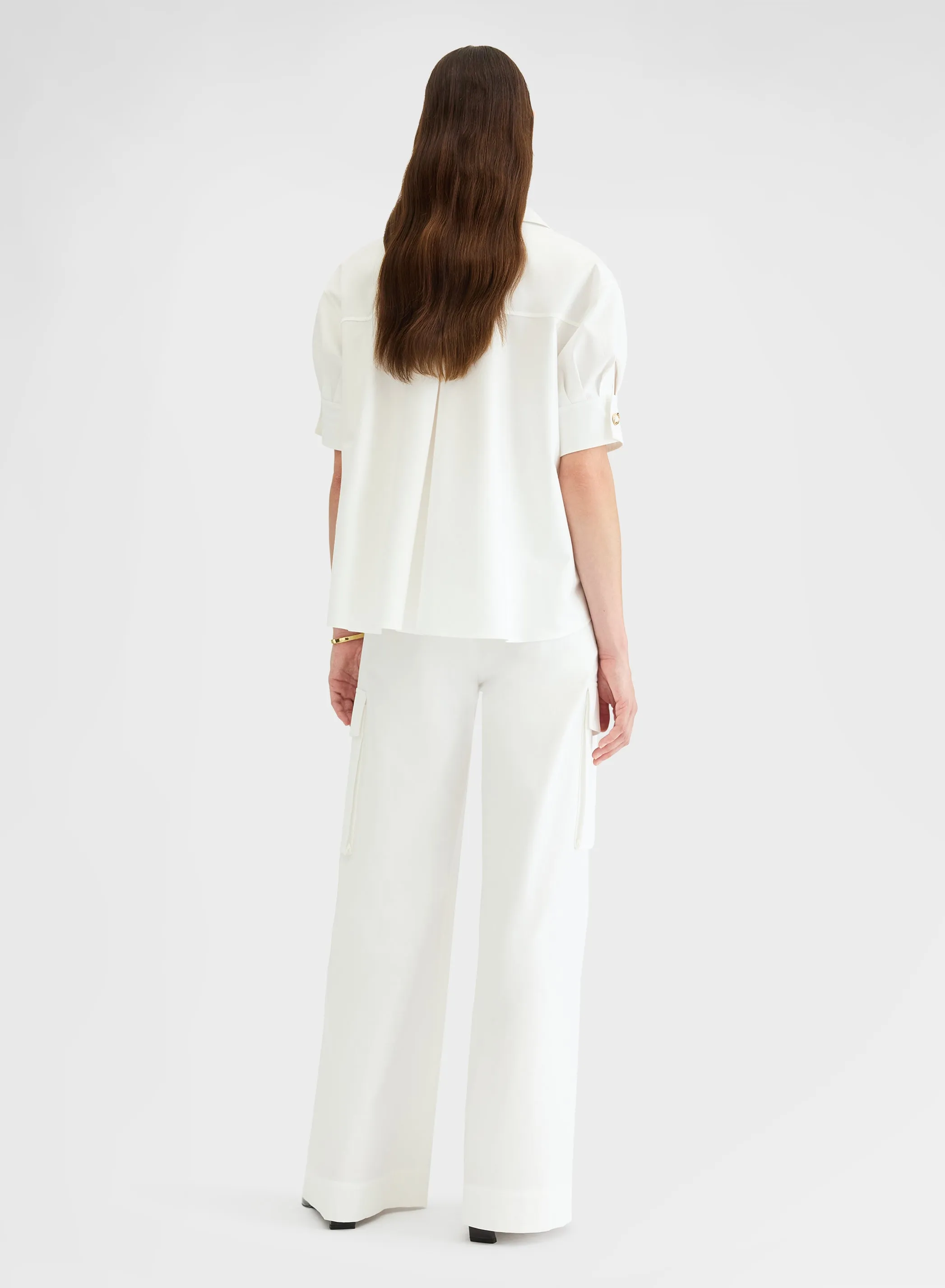 COTTON SATIN SHIRT WHITE sold by Agnona product image thumbnail 4