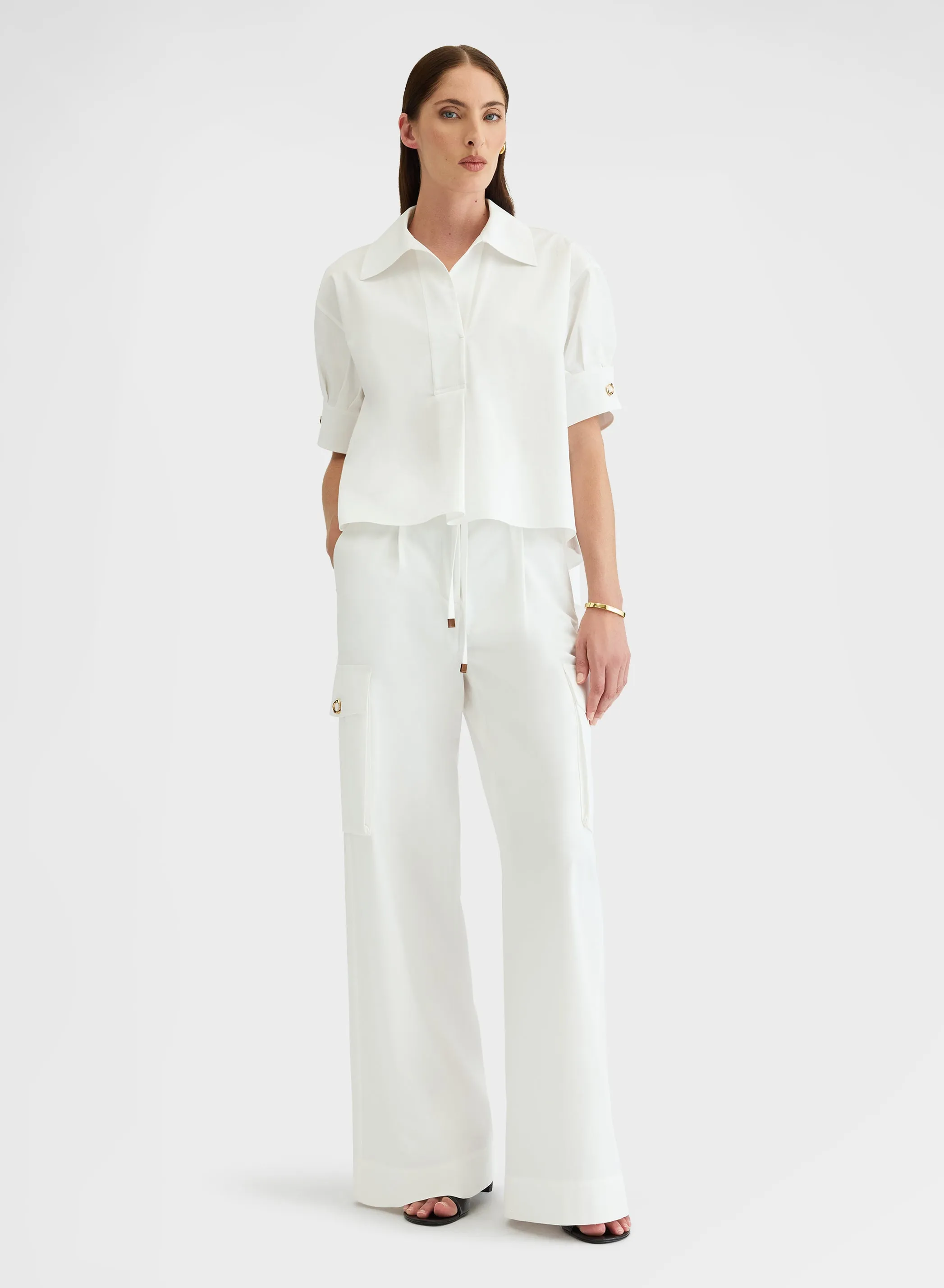 COTTON SATIN SHIRT WHITE sold by Agnona product image thumbnail 2