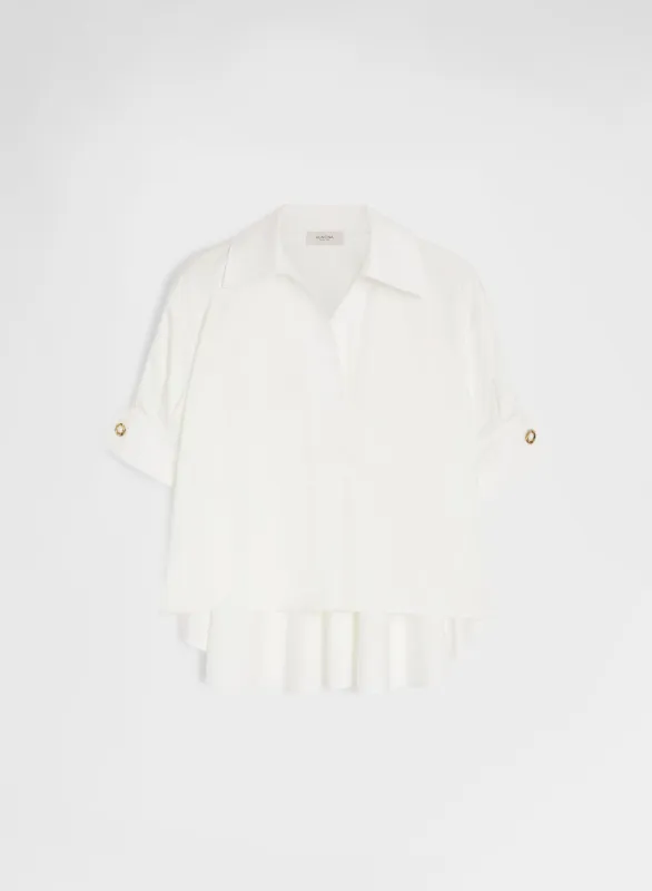 COTTON SATIN SHIRT WHITE made by Agnona