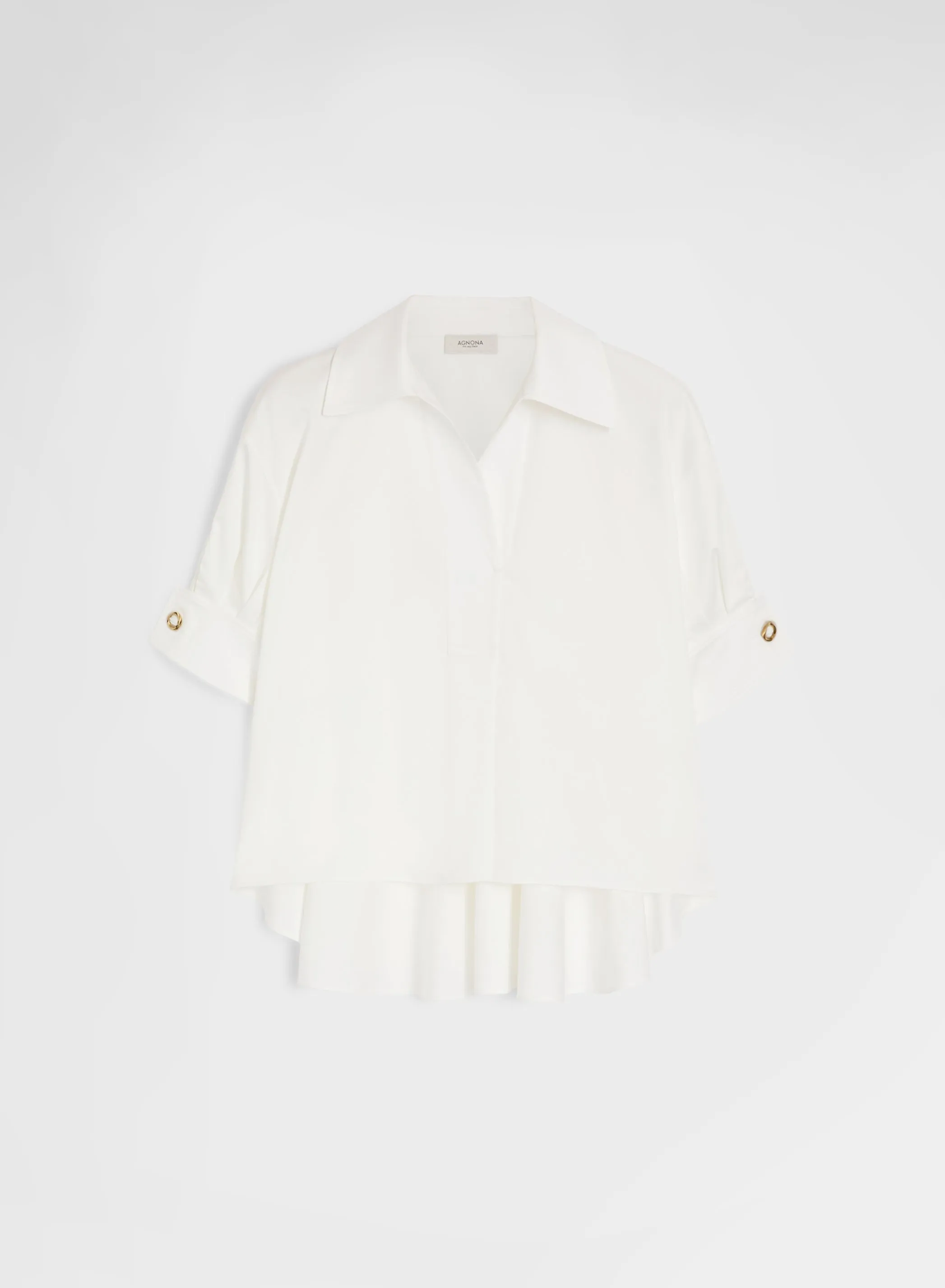COTTON SATIN SHIRT WHITE sold by Agnona