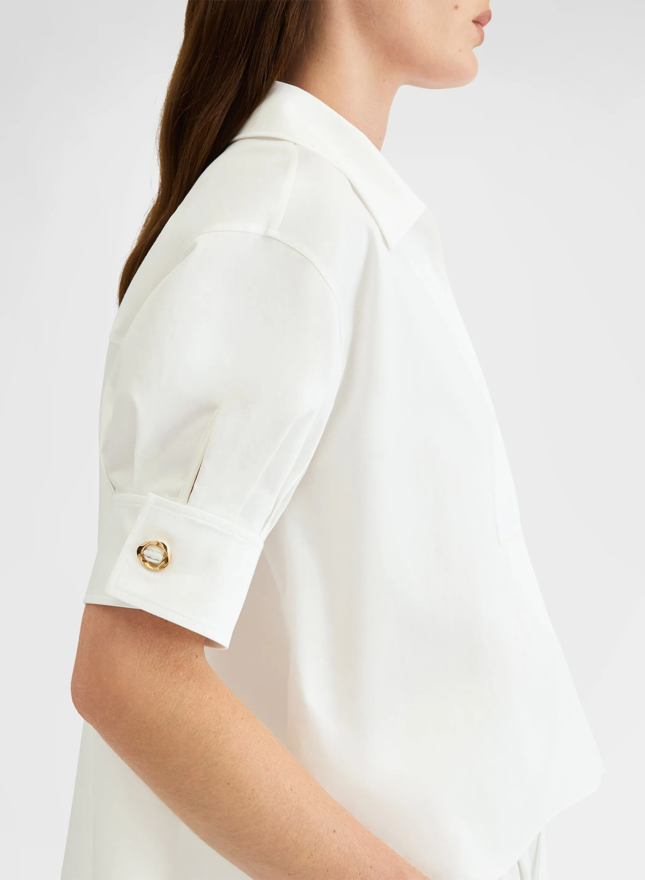 COTTON SATIN SHIRT WHITE sold by Agnona product image thumbnail 5