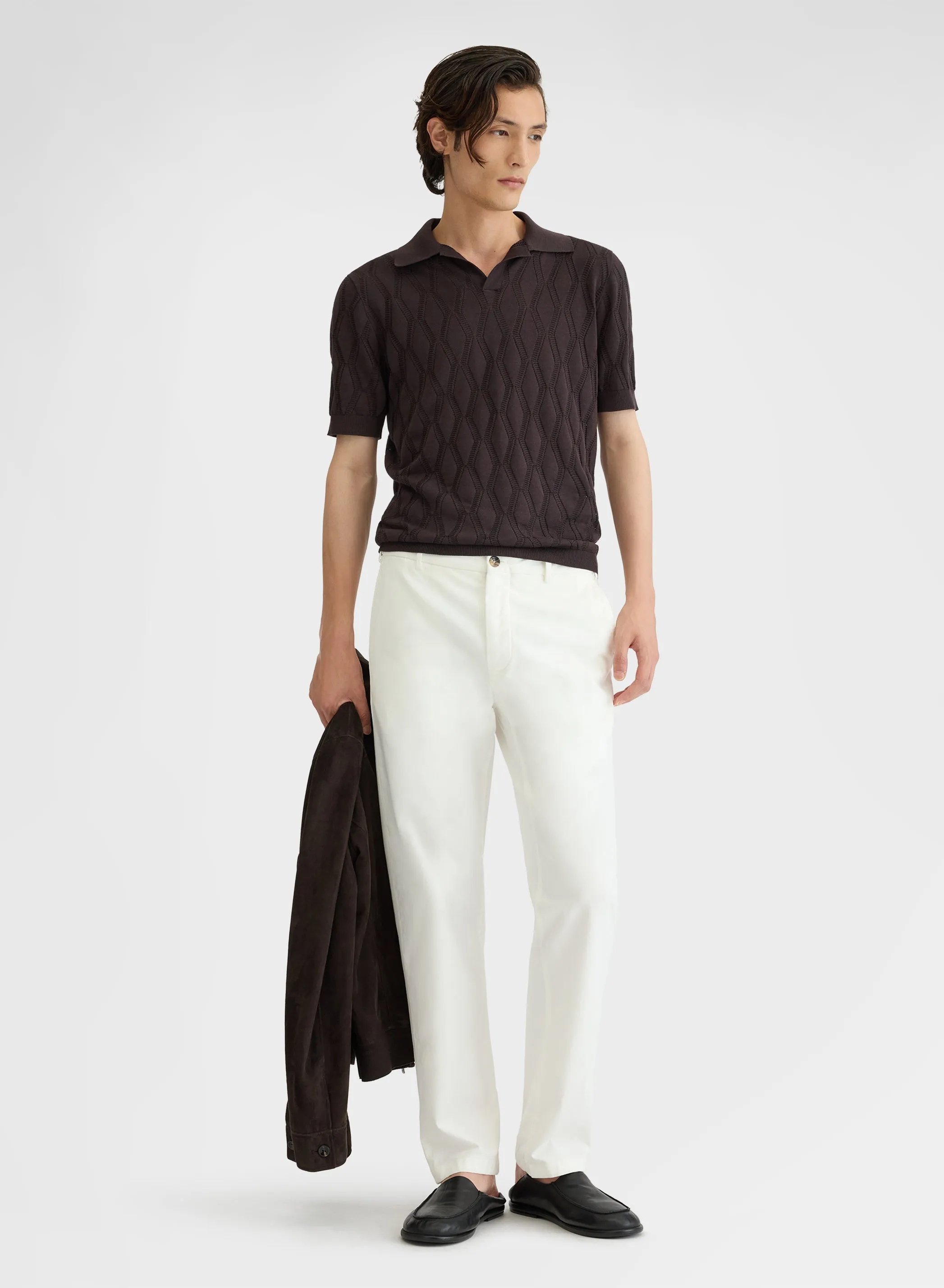 COTTON STRETCH GARMENT DYED WHITE sold by Agnona product image thumbnail 2