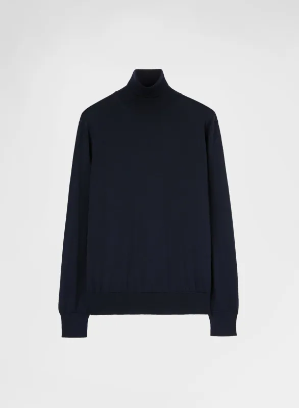 FINE WOOL SILK CASHMERE TURTLENECK NIGHT made by Agnona