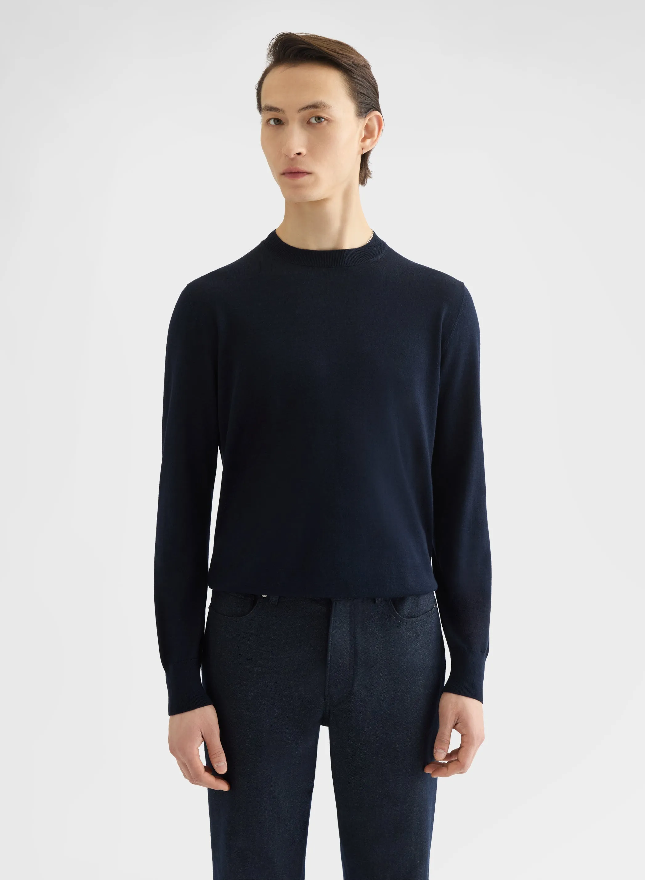 FINE WOOL SILK CASHMERE CREWNECK NIGHT sold by Agnona product image thumbnail 3