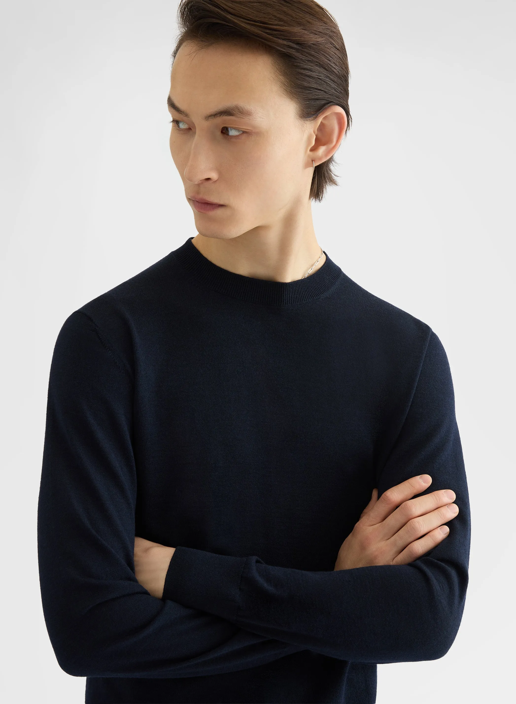 FINE WOOL SILK CASHMERE CREWNECK NIGHT sold by Agnona product image thumbnail 5