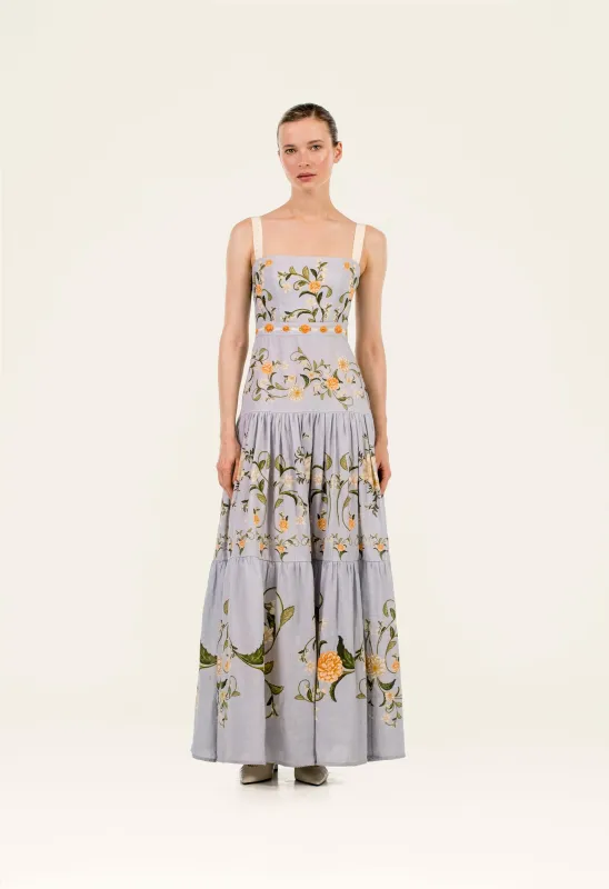 farm rio coconut tree embroidered maxi dress Red Majestic Coconut Tree Maxi Dress FARM Rio