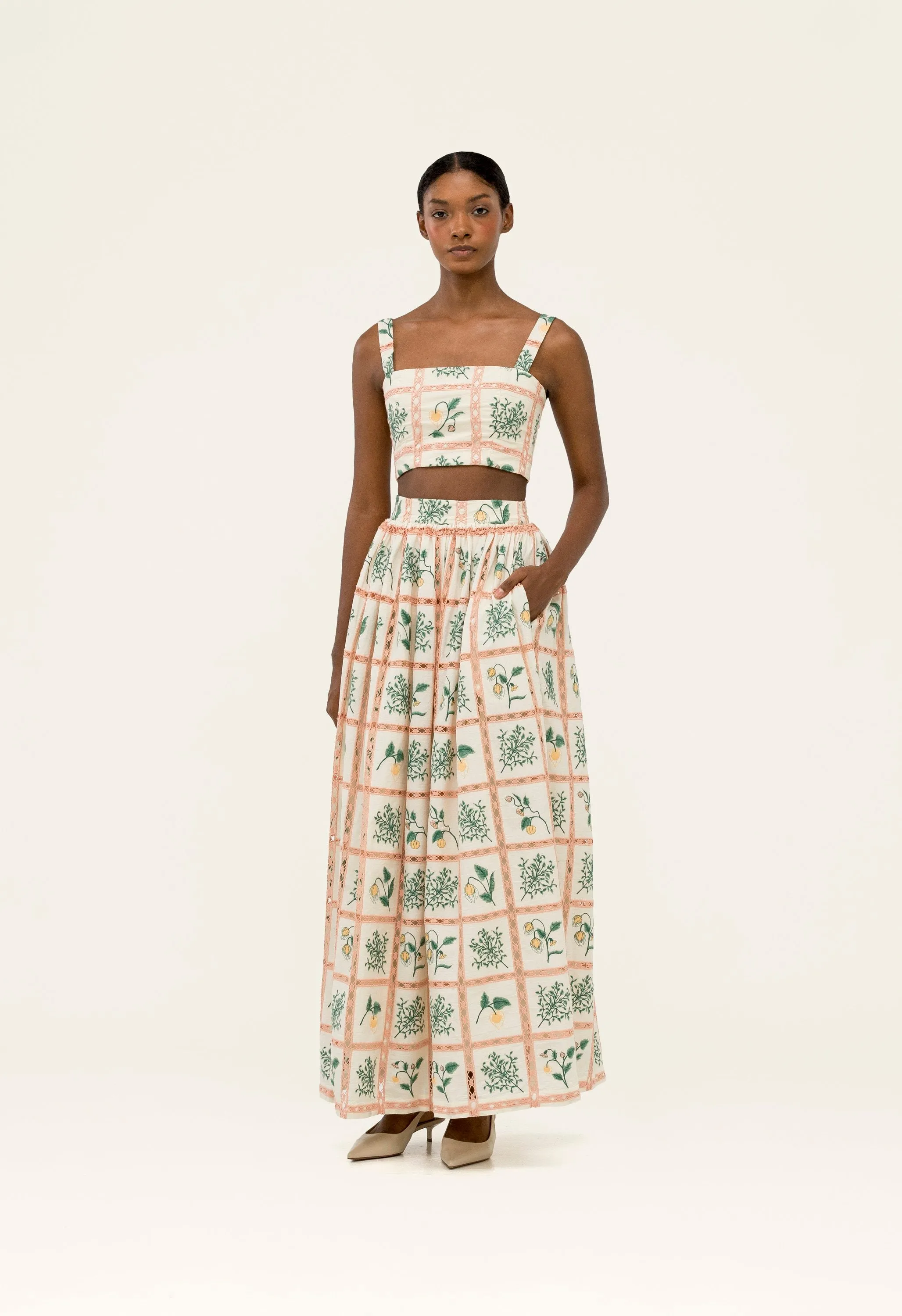 Tangelo Uchuva Maxi Skirt sold by AGUA by Agua Bendita product image thumbnail 3