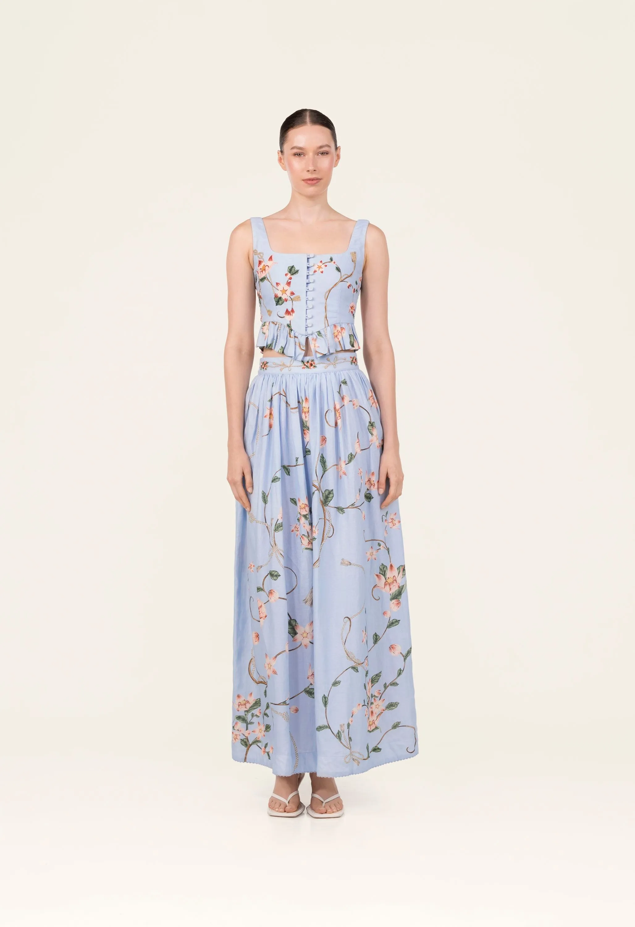 Tangelo Navegante Maxi Skirt sold by AGUA by Agua Bendita product image thumbnail 5