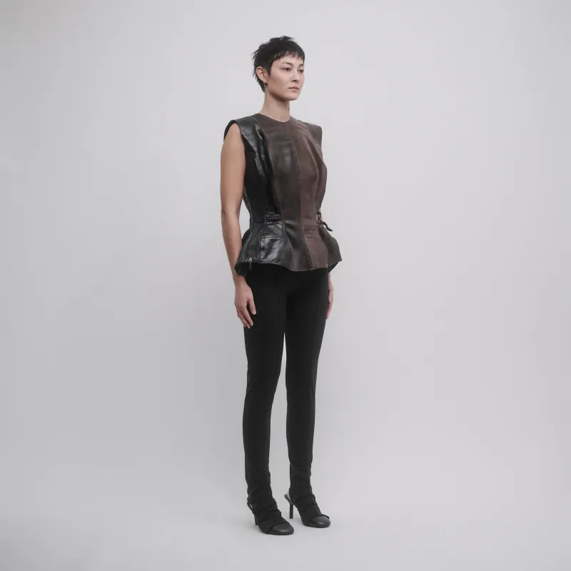 HERITAGE LEATHER TOP made by ALAINPAUL