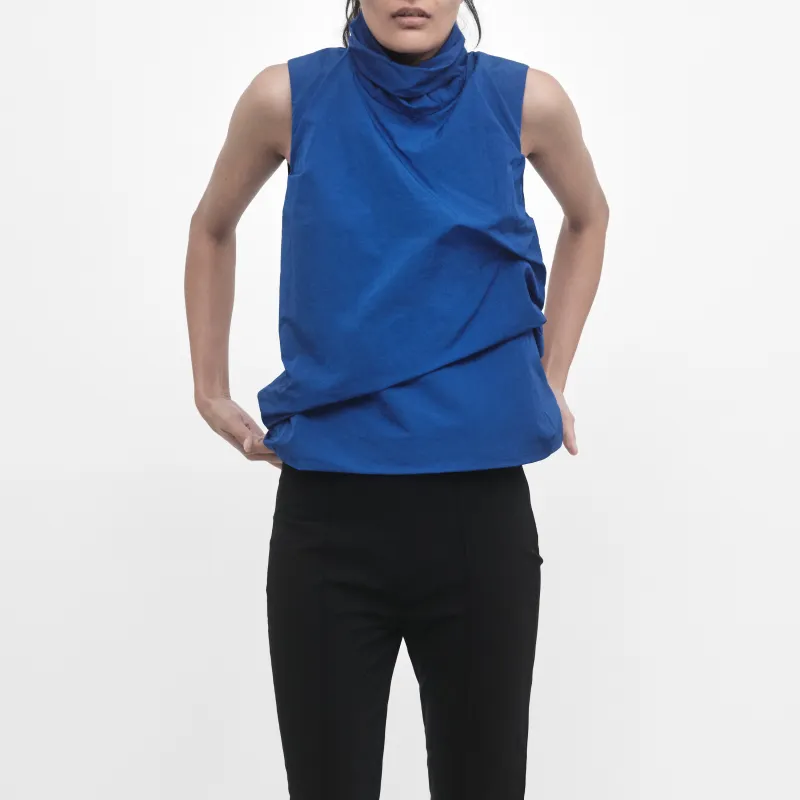 DRAPED HIGH-NECK TOP made by ALAINPAUL