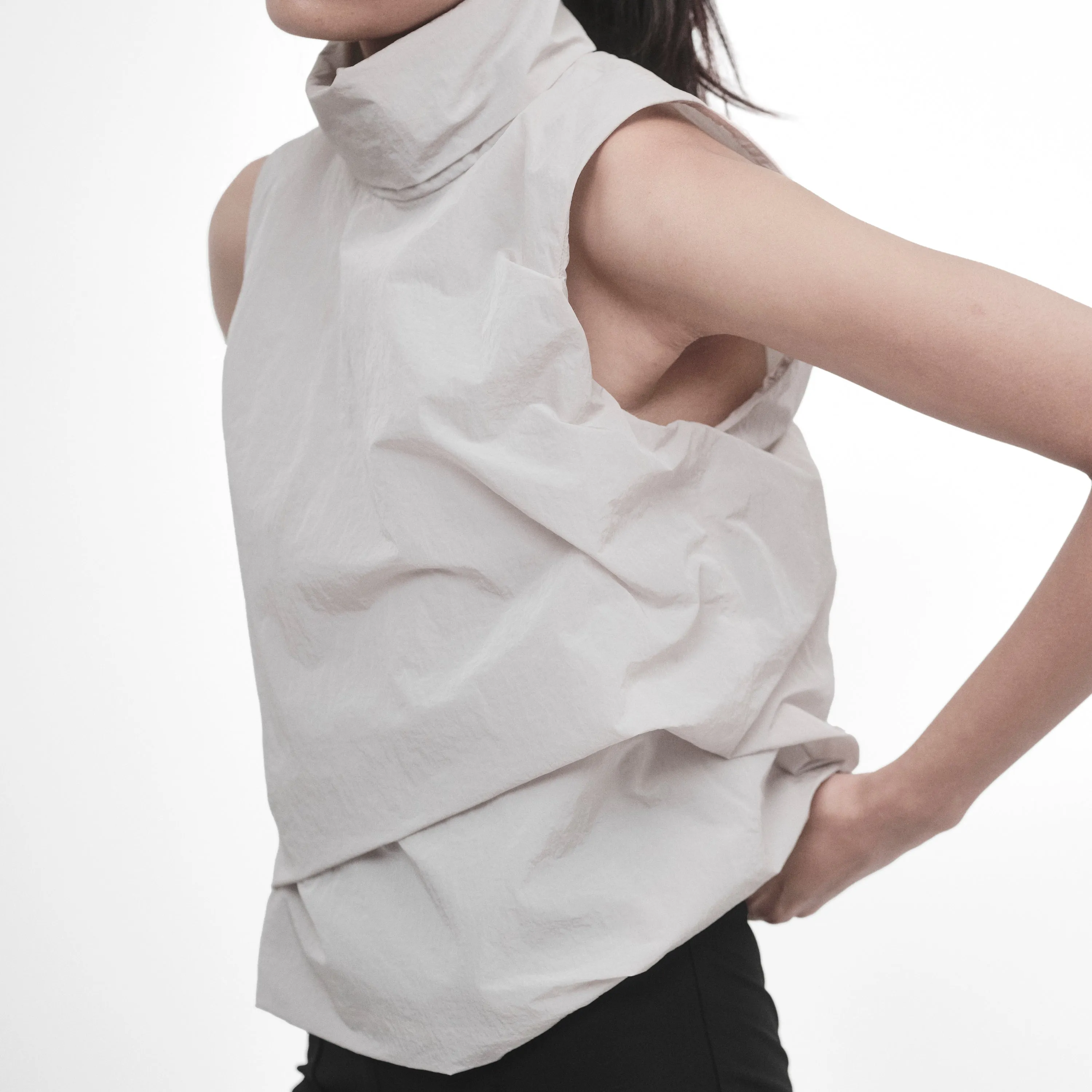 DRAPED HIGH-NECK TOP sold by ALAINPAUL product image thumbnail 2