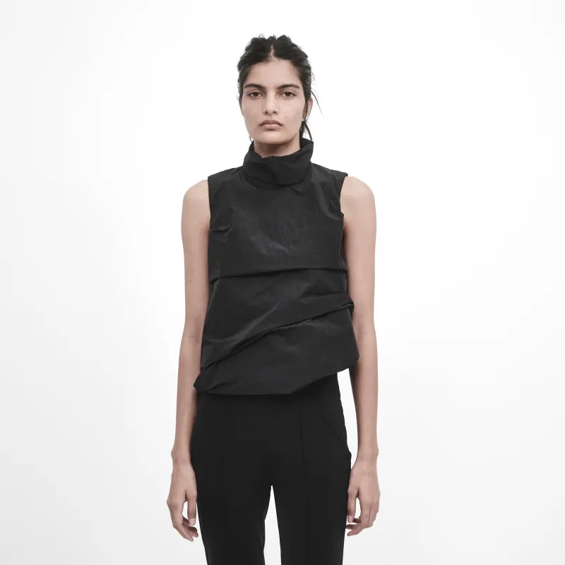 DRAPED HIGH-NECK TOP made by ALAINPAUL
