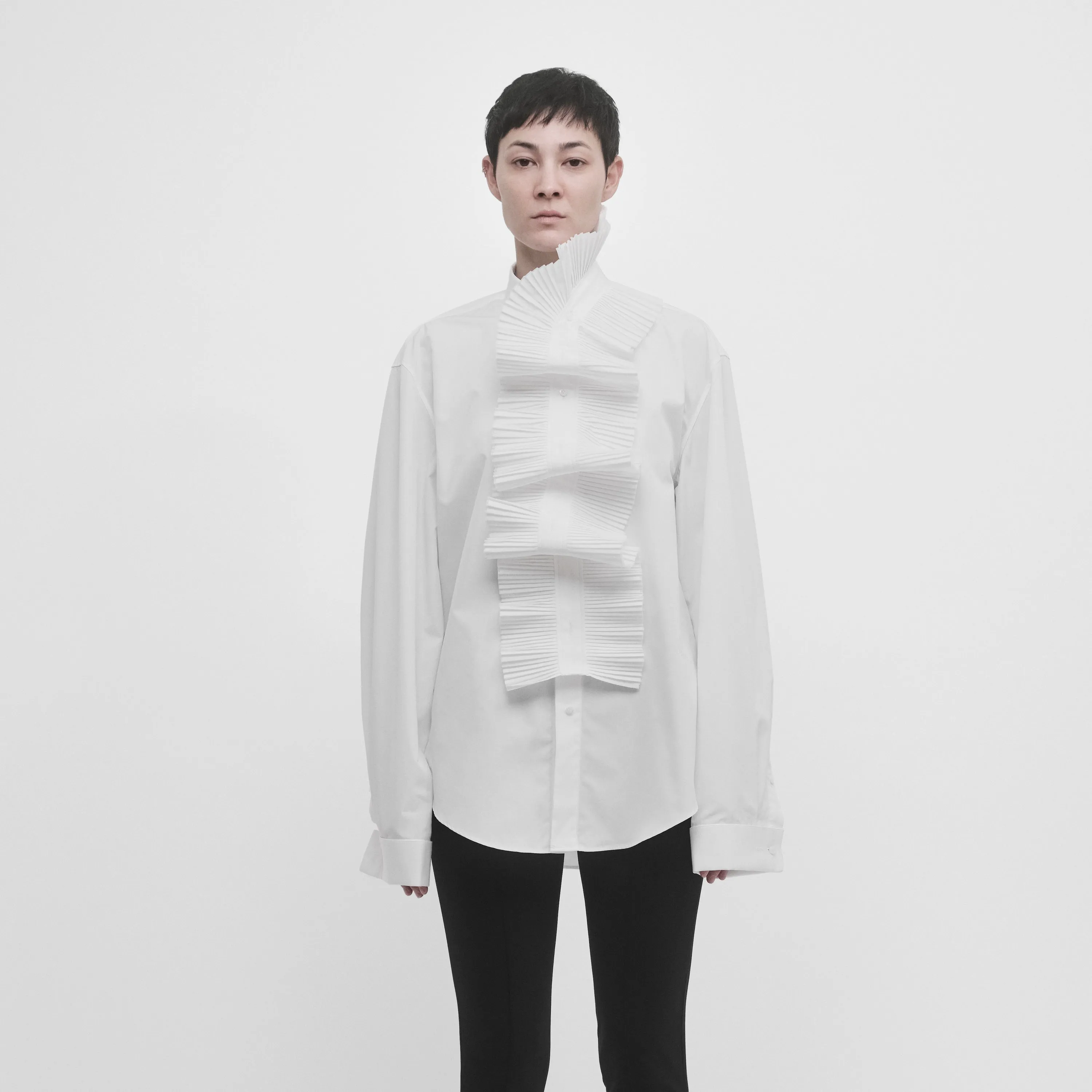 DOUBLE CUFF SHIRT WITH PLEATED PLACKET sold by ALAINPAUL product image thumbnail 3