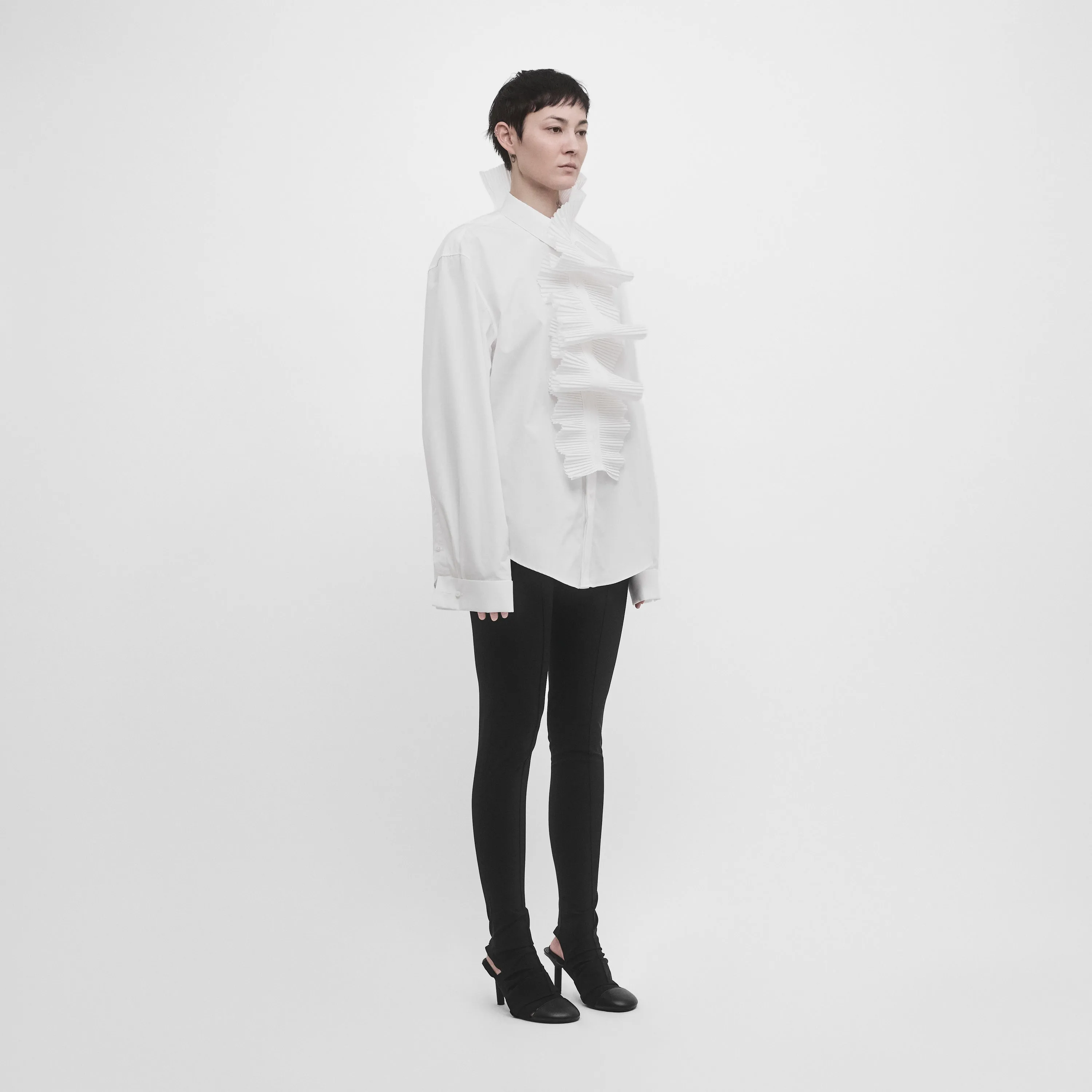 DOUBLE CUFF SHIRT WITH PLEATED PLACKET sold by ALAINPAUL