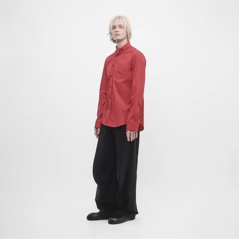 OVERLAPPED COLLAR LONG-SLEEVE SHIRT made by ALAINPAUL