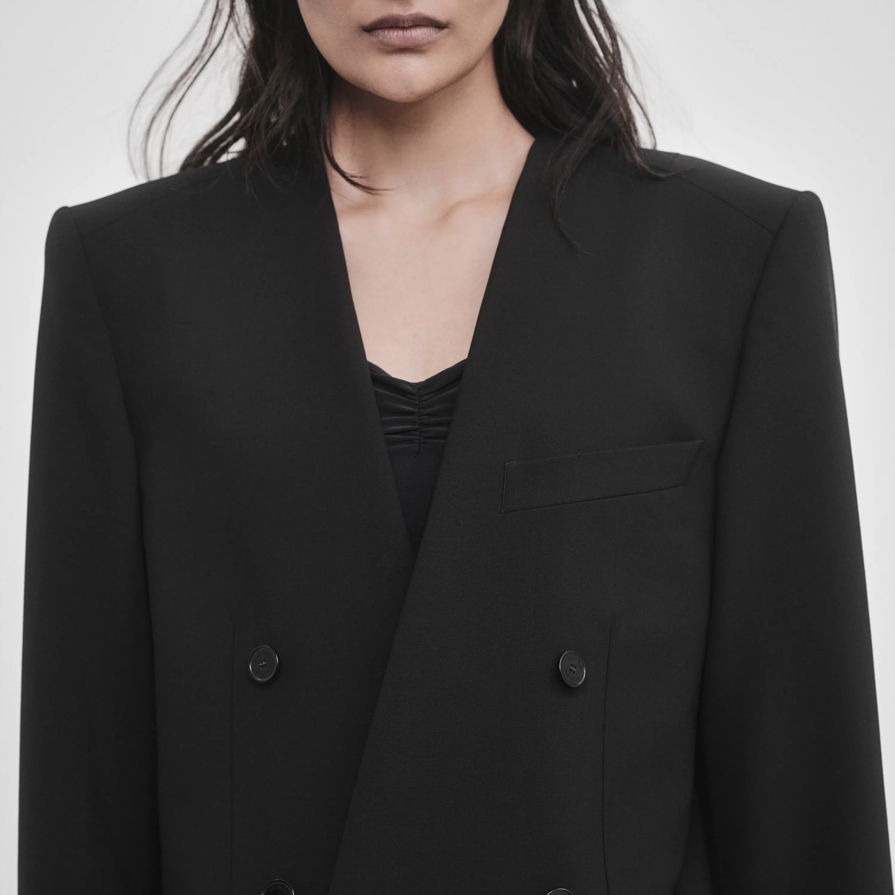 DOUBLE BREASTED MINIMALIST TAILORED JACKET sold by ALAINPAUL product image thumbnail 2