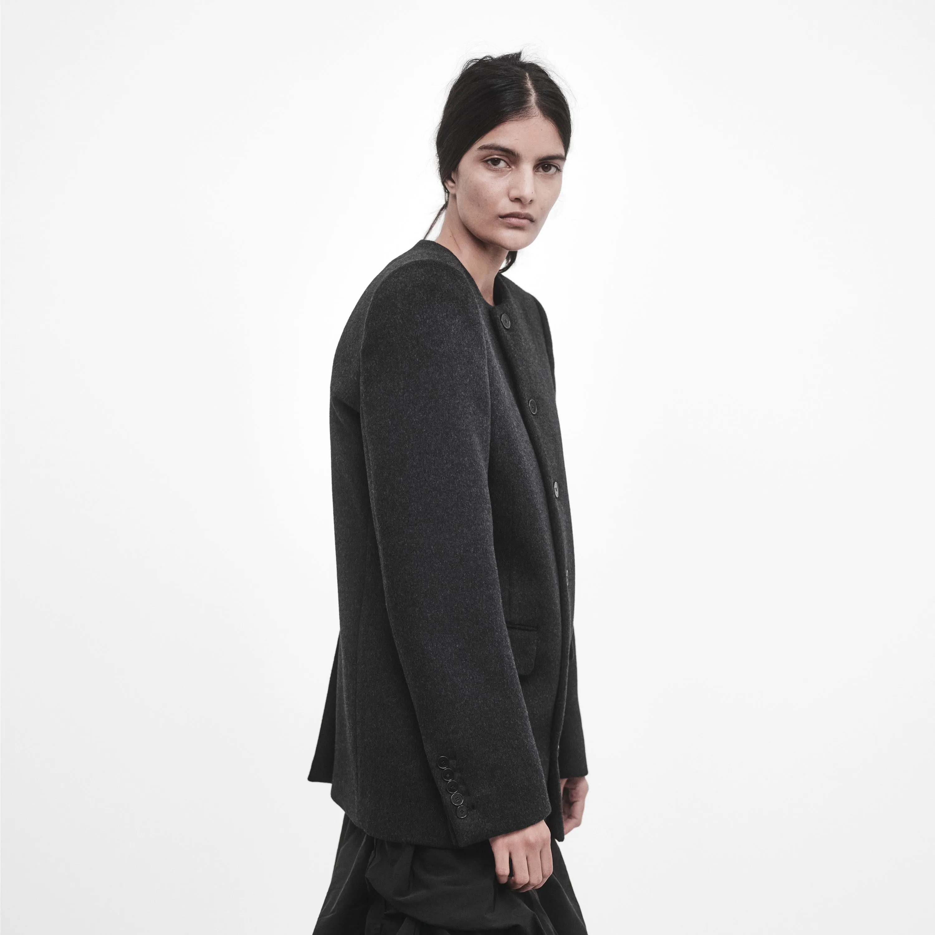 SINGLE BREASTED ROUND-NECK TAILORED JACKET sold by ALAINPAUL product image thumbnail 3