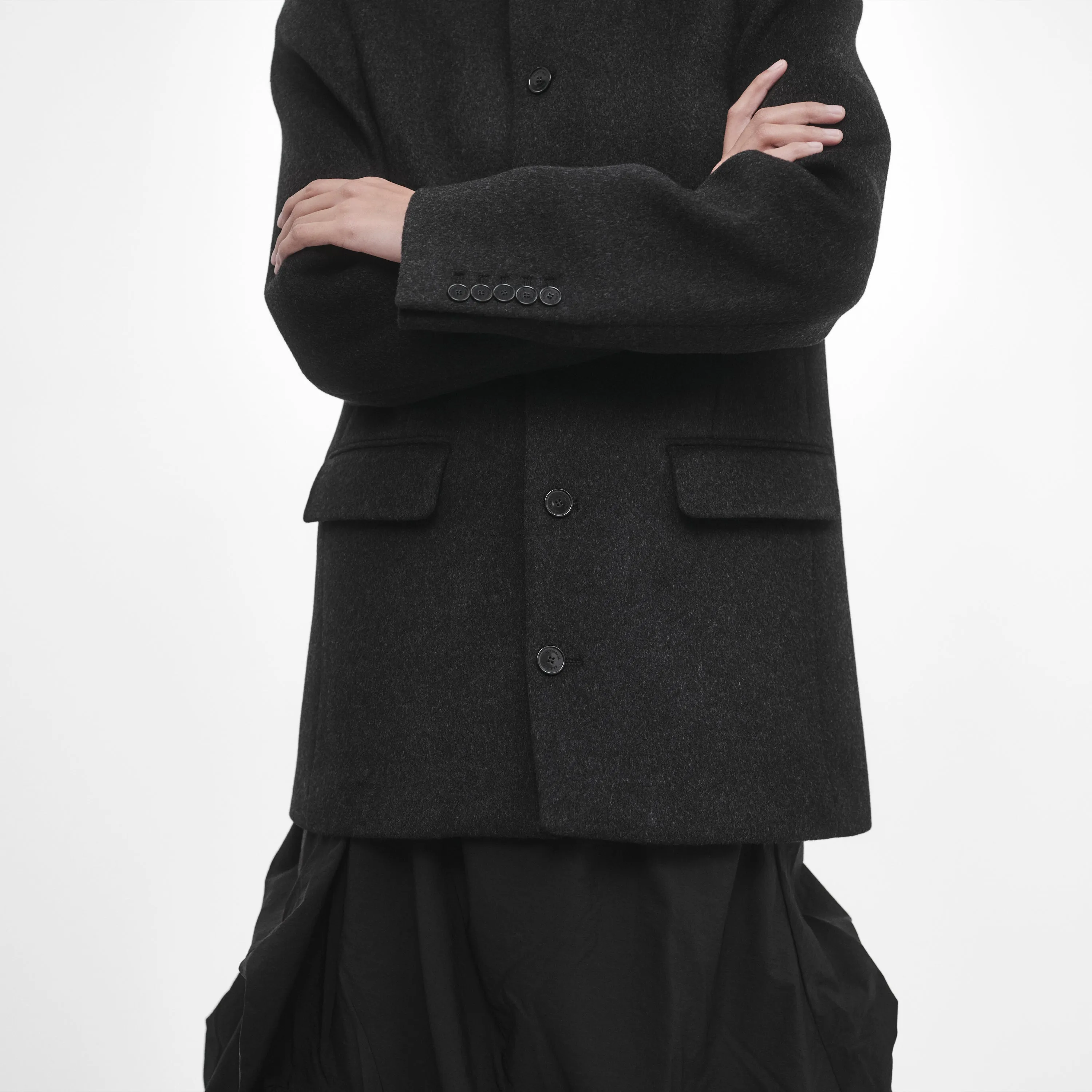 SINGLE BREASTED ROUND-NECK TAILORED JACKET sold by ALAINPAUL product image thumbnail 2
