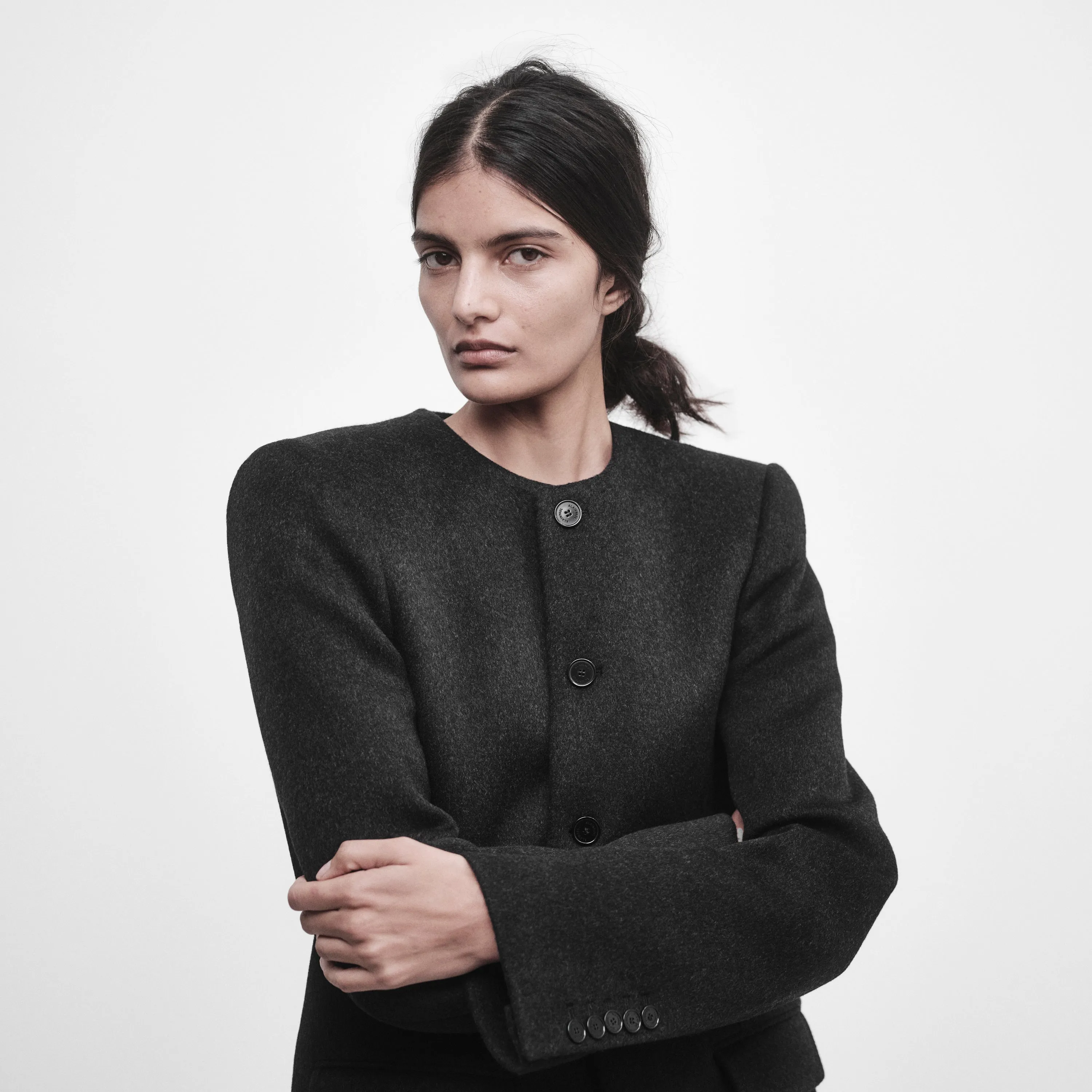 SINGLE BREASTED ROUND-NECK TAILORED JACKET sold by ALAINPAUL product image thumbnail 5