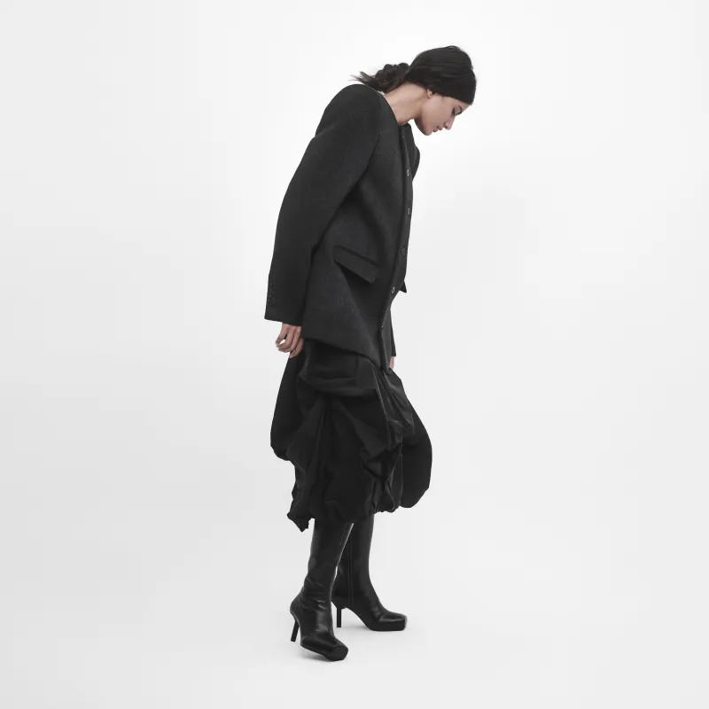 SINGLE BREASTED ROUND-NECK TAILORED JACKET made by ALAINPAUL