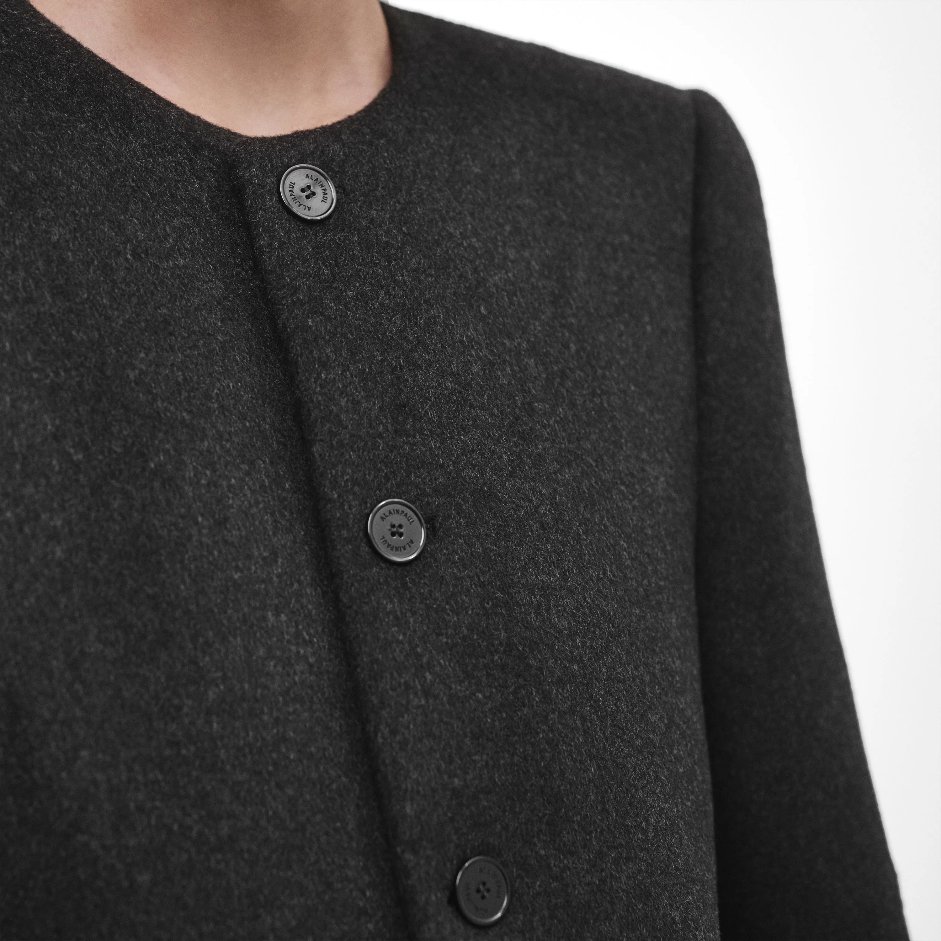 SINGLE BREASTED ROUND-NECK TAILORED JACKET sold by ALAINPAUL product image thumbnail 4