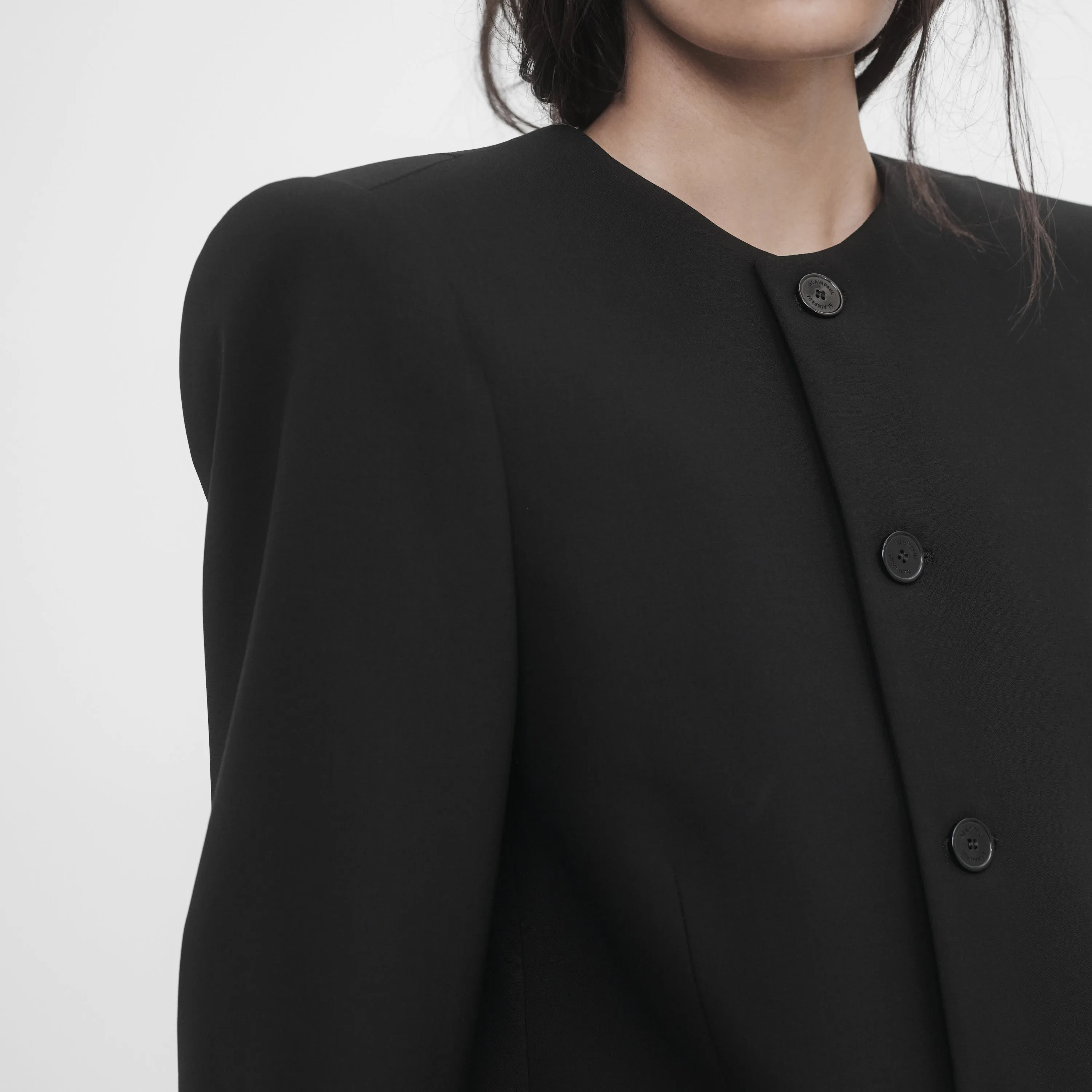 SINGLE BREASTED ROUND-NECK TAILORED JACKET sold by ALAINPAUL product image thumbnail 4