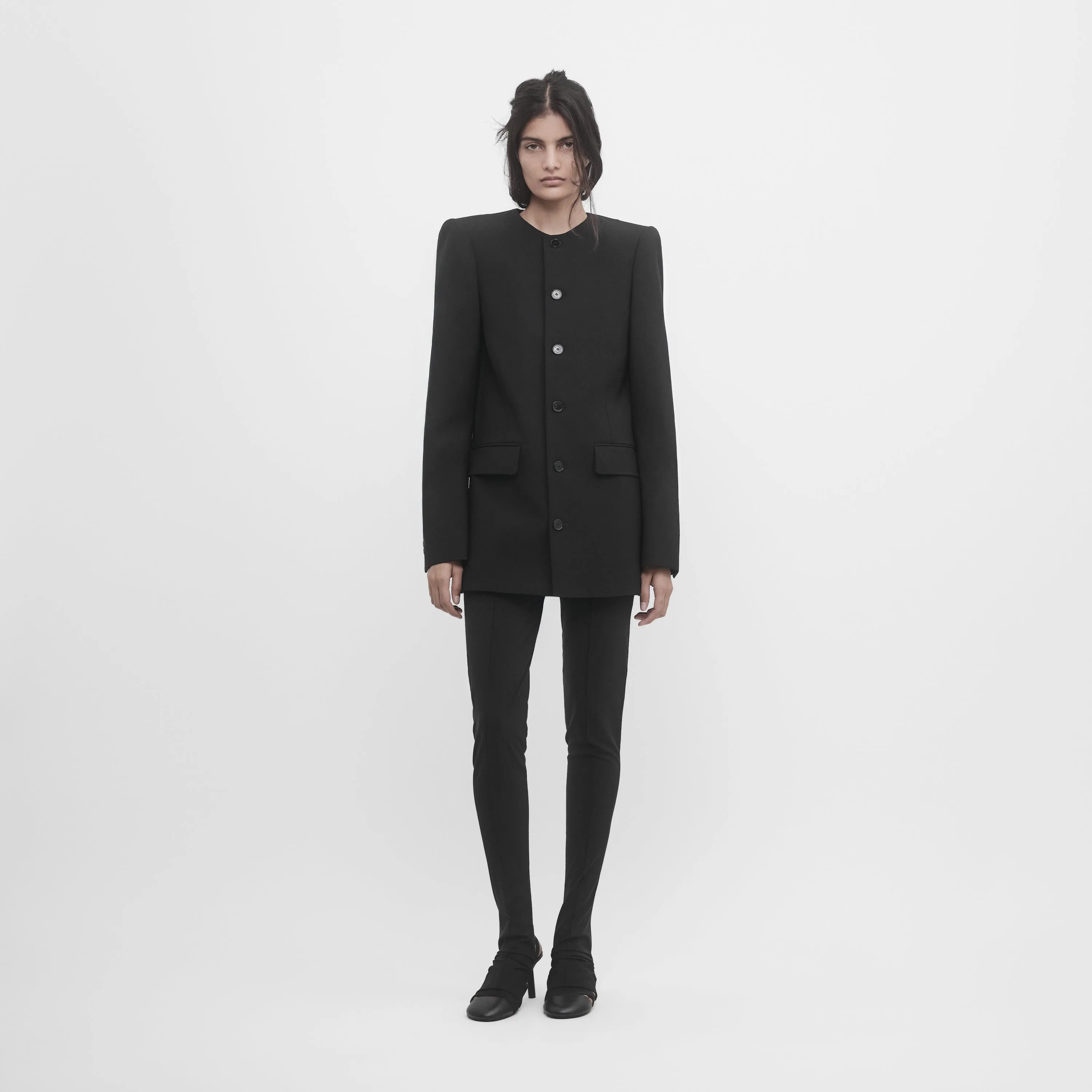 SINGLE BREASTED ROUND-NECK TAILORED JACKET sold by ALAINPAUL