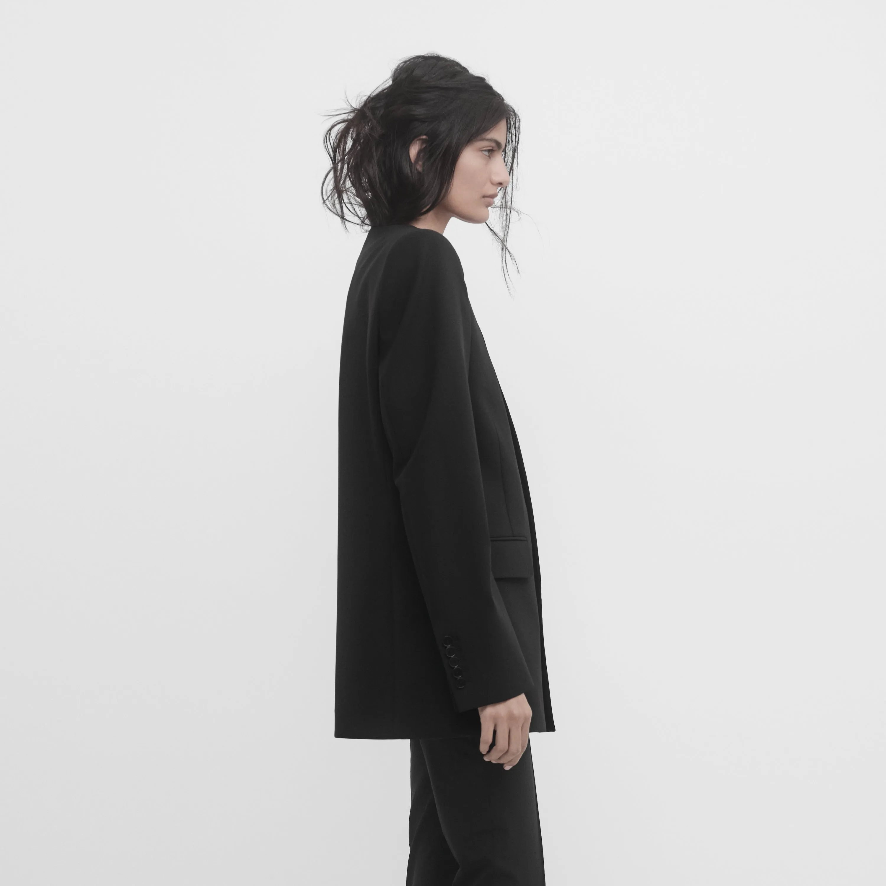 SINGLE BREASTED ROUND-NECK TAILORED JACKET sold by ALAINPAUL product image thumbnail 3