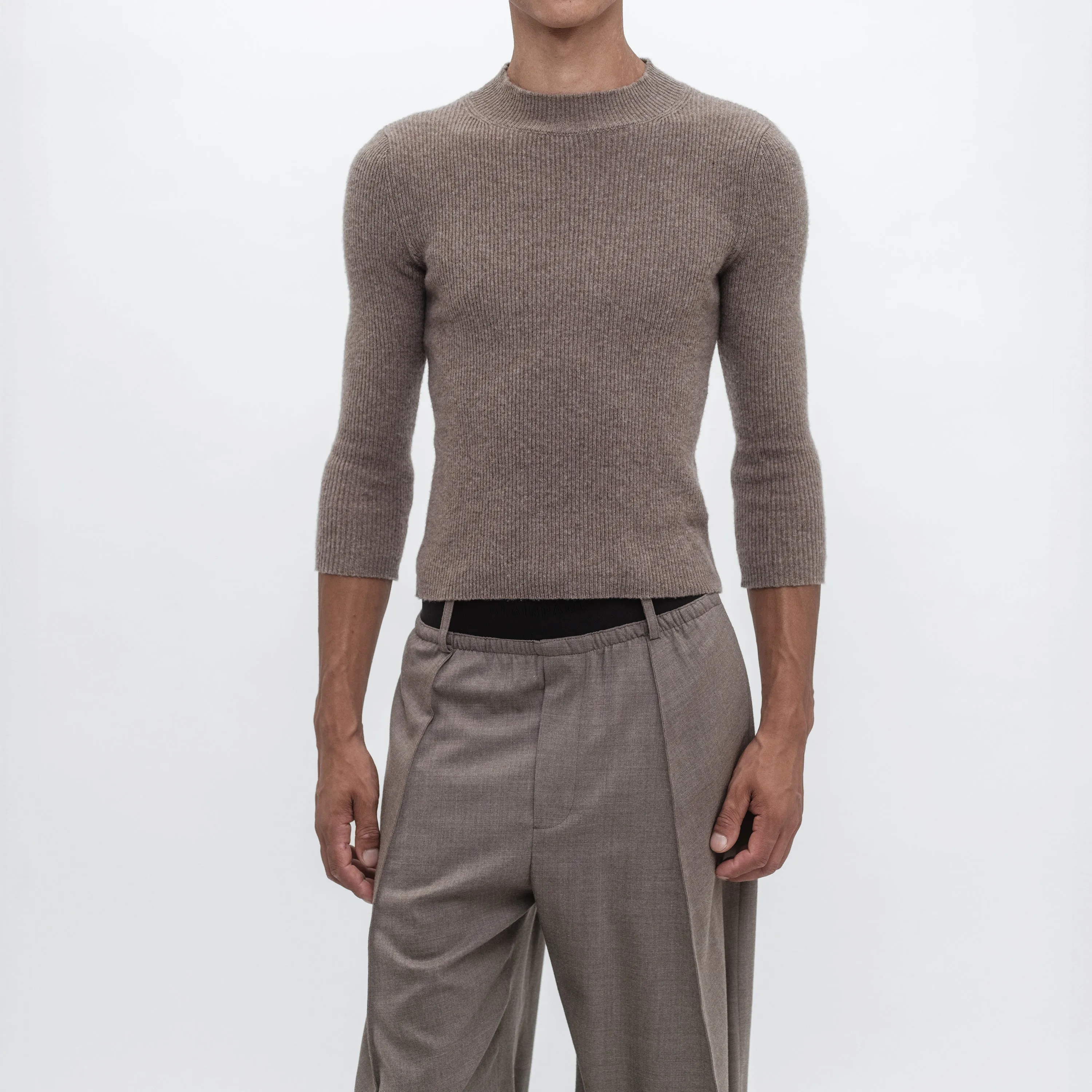 MID-SLEEVE RIB CREWNECK SWEATER sold by ALAINPAUL product image thumbnail 2